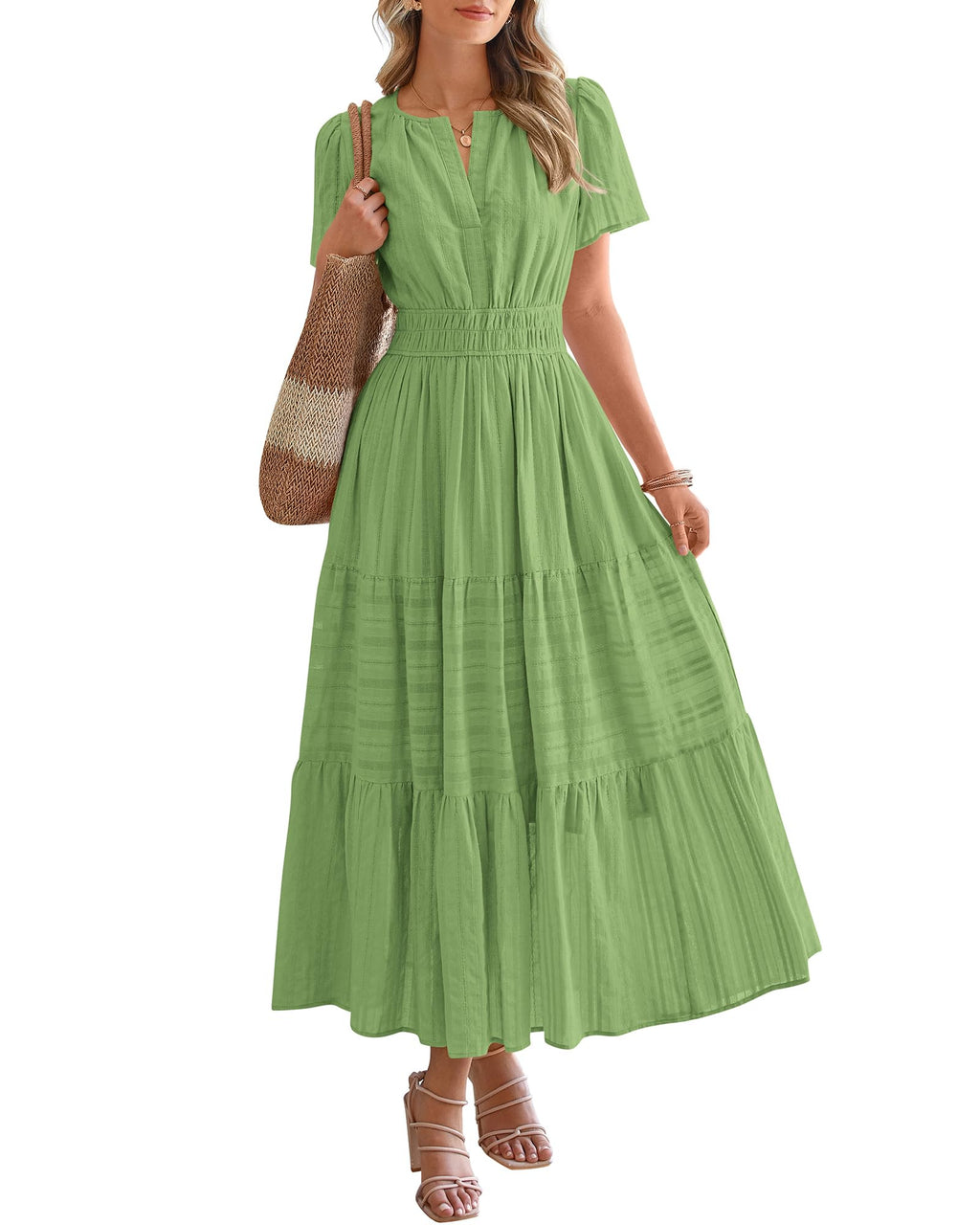 BTFBM Womens Summer 2026 Casual Maxi Dresses Lightweight Short Sleeve Dress