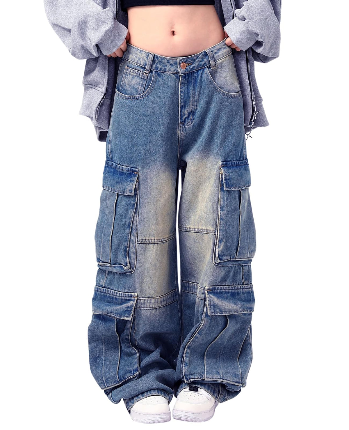 Cargo Jeans for Women Low Waist Baggy Pants Y2k