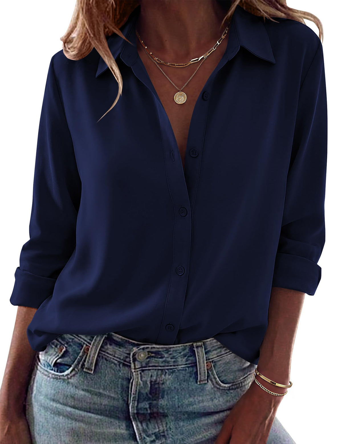 Zeagoo Blouses for Women Dressy Casual Long Sleeve Button Down Shirts Tops