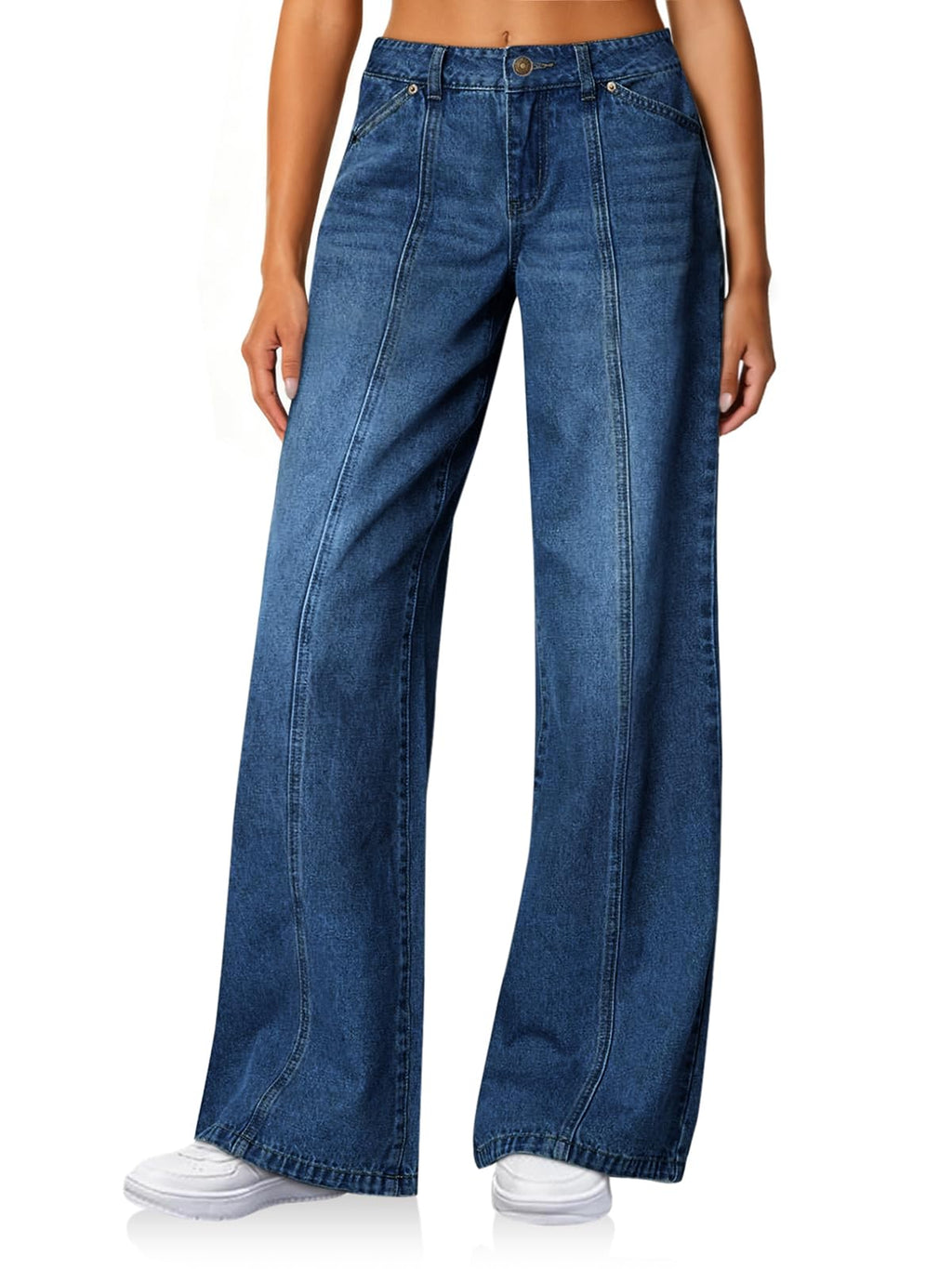 Cicy Bell Womens Wide Leg Jeans High Waisted Stretchy Baggy Denim Pants