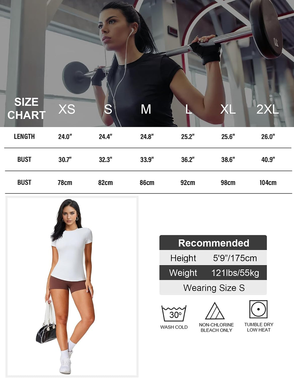 Kinglaman 1/5 Pack Women's Short Sleeve Basic T Shirts Tees Slim Fit Tops