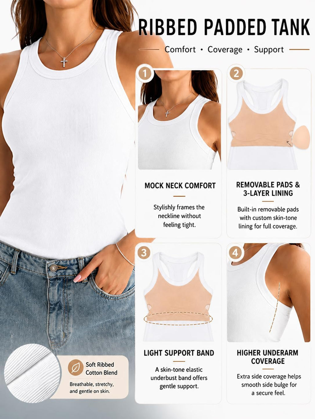 Danysu Women's Racerback Tank Tops with Built in Bras Fitted Going Out Tops