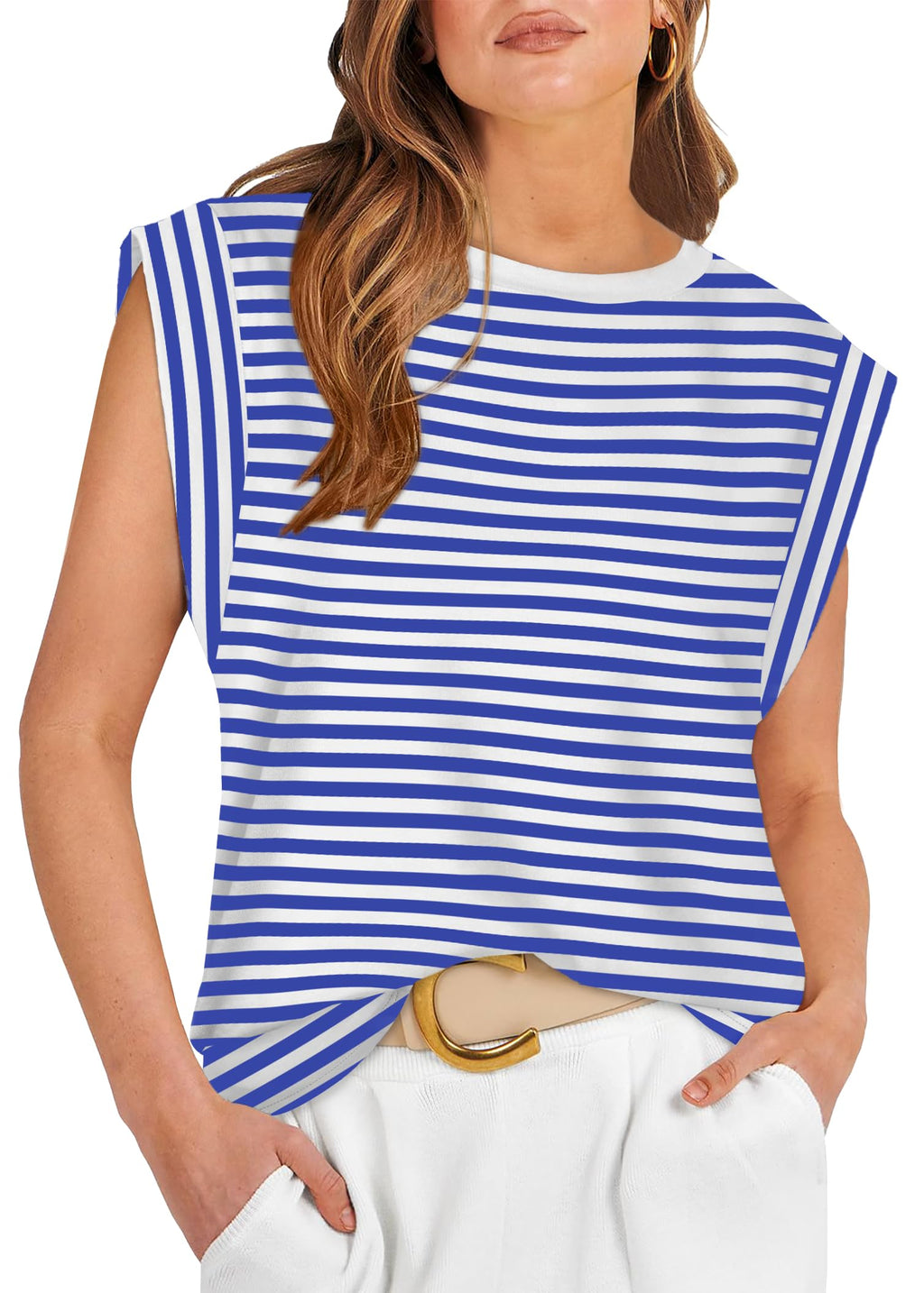 WIHOLL Cap Sleeve Tops for Women Summer Top Basic Tee Shirts Business Casual Tank Loose Fit 2026 Fashion