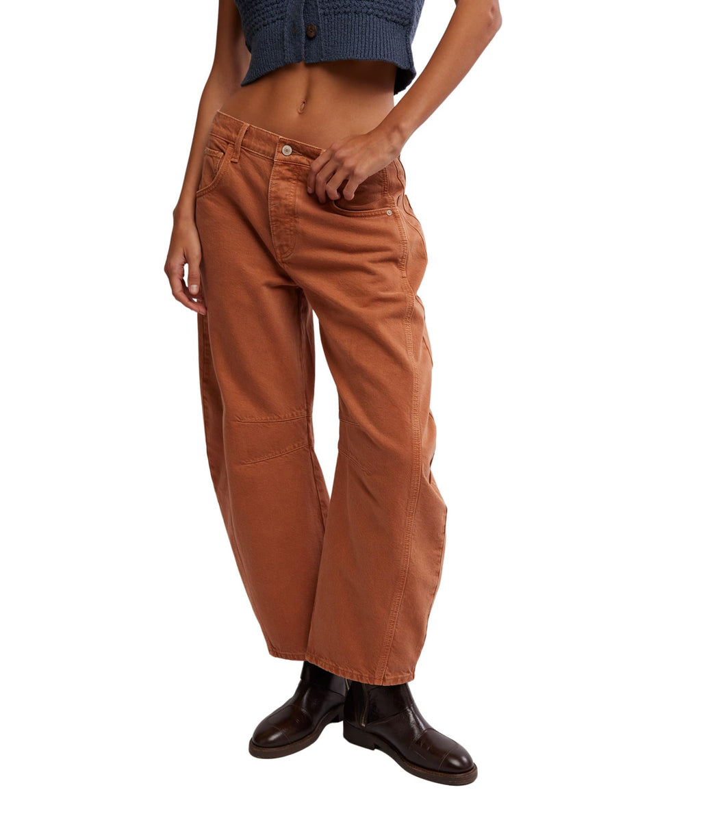 Free People Women's Good Luck Mid-Rise Barrel Jeans