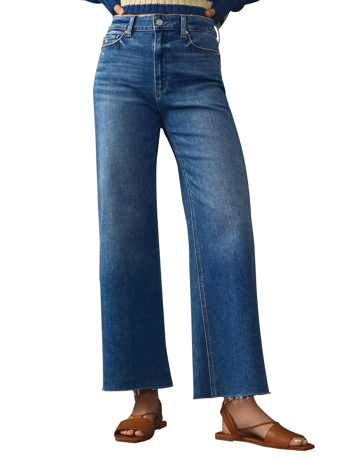 KUNMI Jeans for Women Wide Leg Baggy High Waist Boyfriends Straight Leg Stretchy Denim Pants Trendy Fall 2026