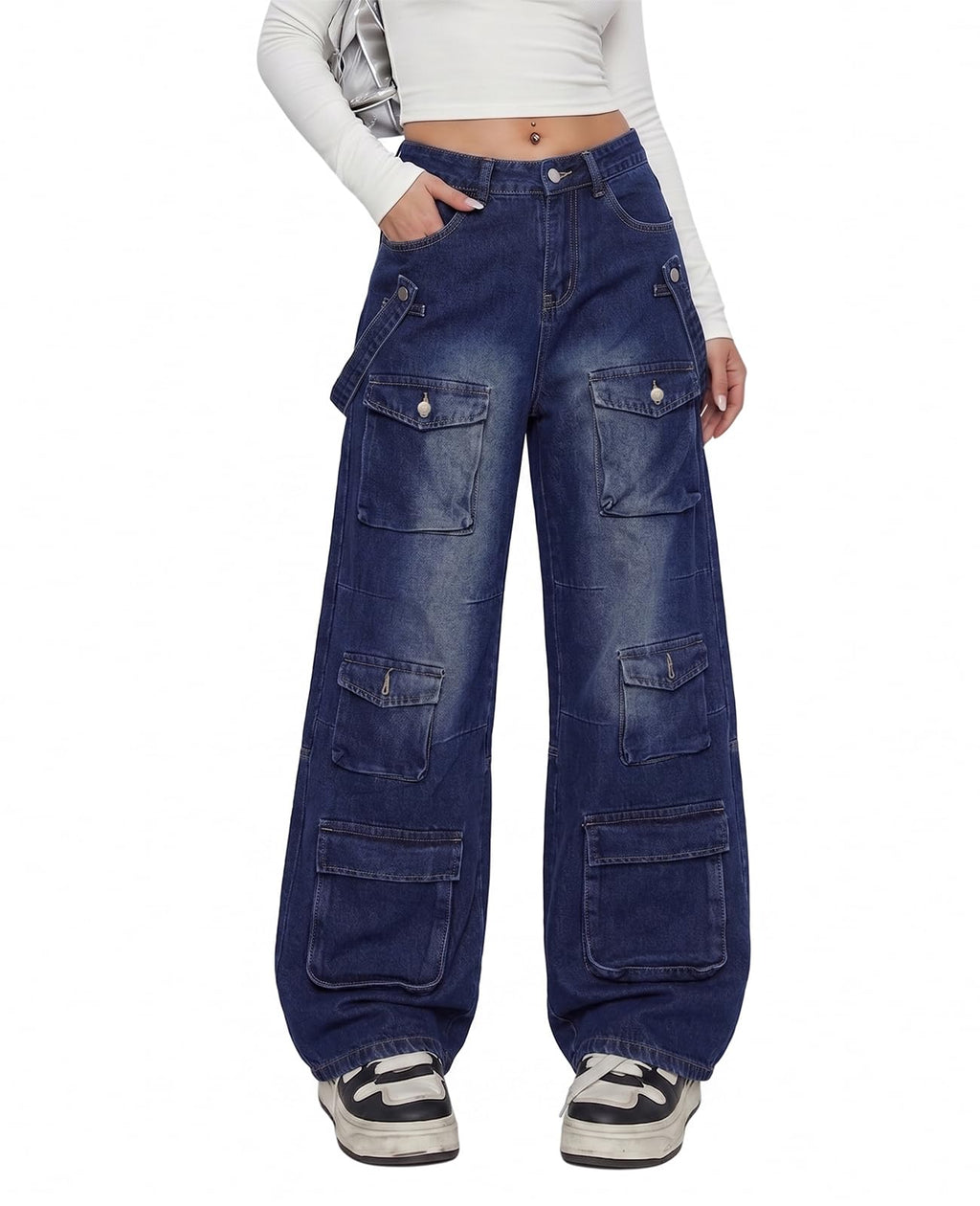 Cargo Jeans for Women Low Waist Baggy Pants Y2k