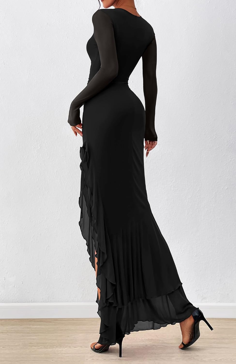 BTFBM Women's Maxi Dresses Fall 2026 Long Sleeve Wedding Guest Dress