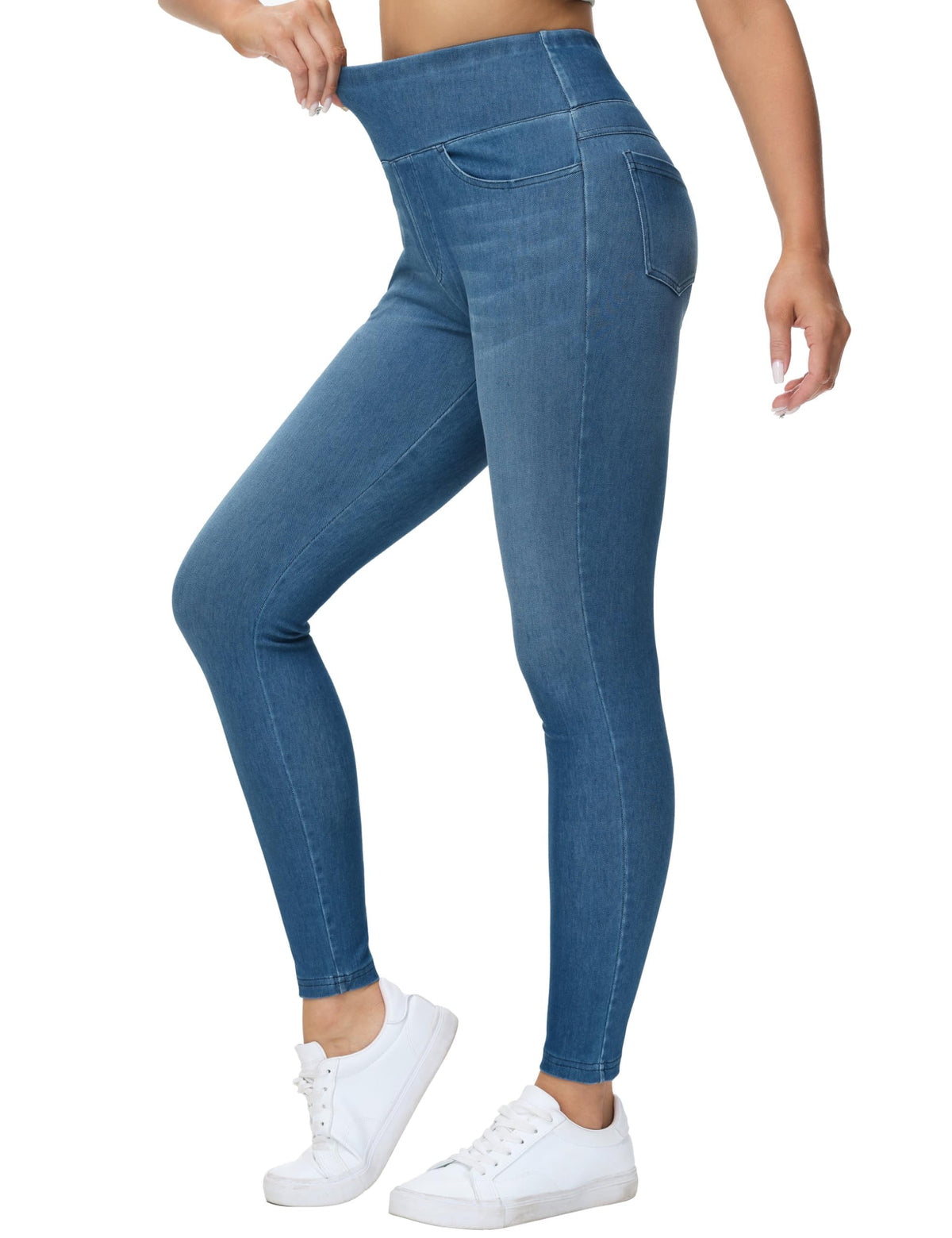 THE GYM PEOPLE Women's High Waisted Jeggings Pants Stretchy Jean Leggings