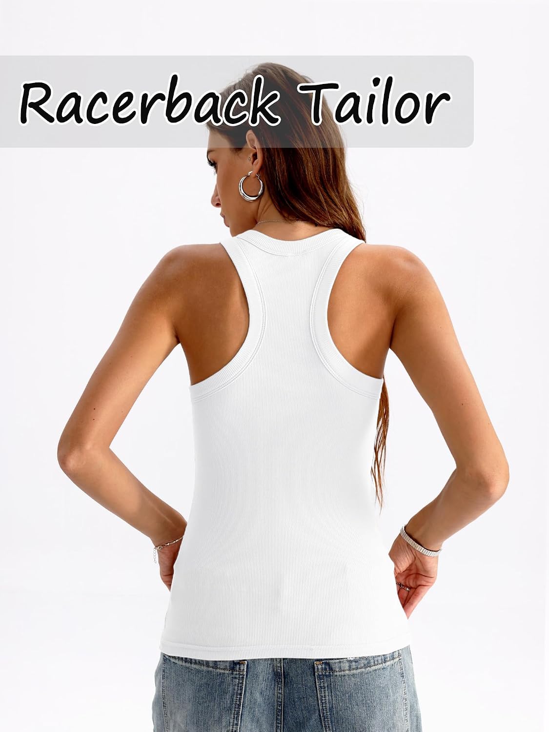 Danysu Women's Racerback Tank Tops with Built in Bras Fitted Going Out Tops
