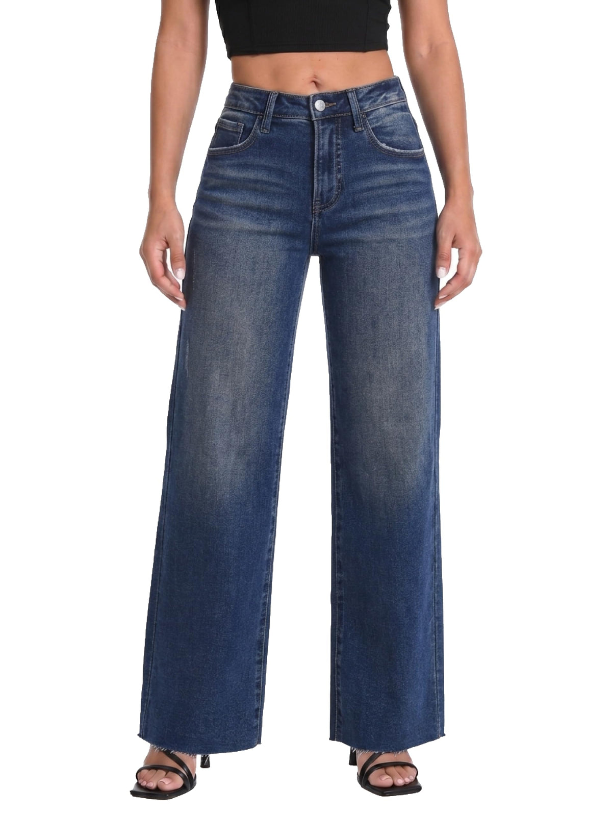 ONESO Wide Leg Jeans for Women High Waisted Stretchy Baggy Denim Pants