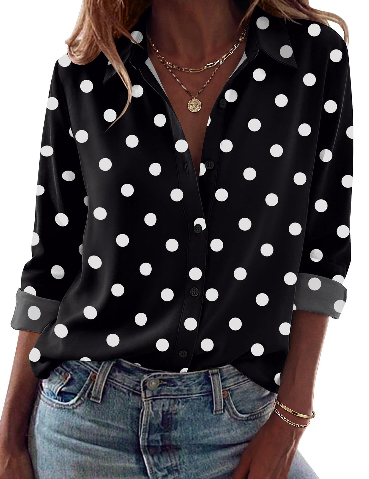 Zeagoo Blouses for Women Dressy Casual Long Sleeve Button Down Shirts Tops