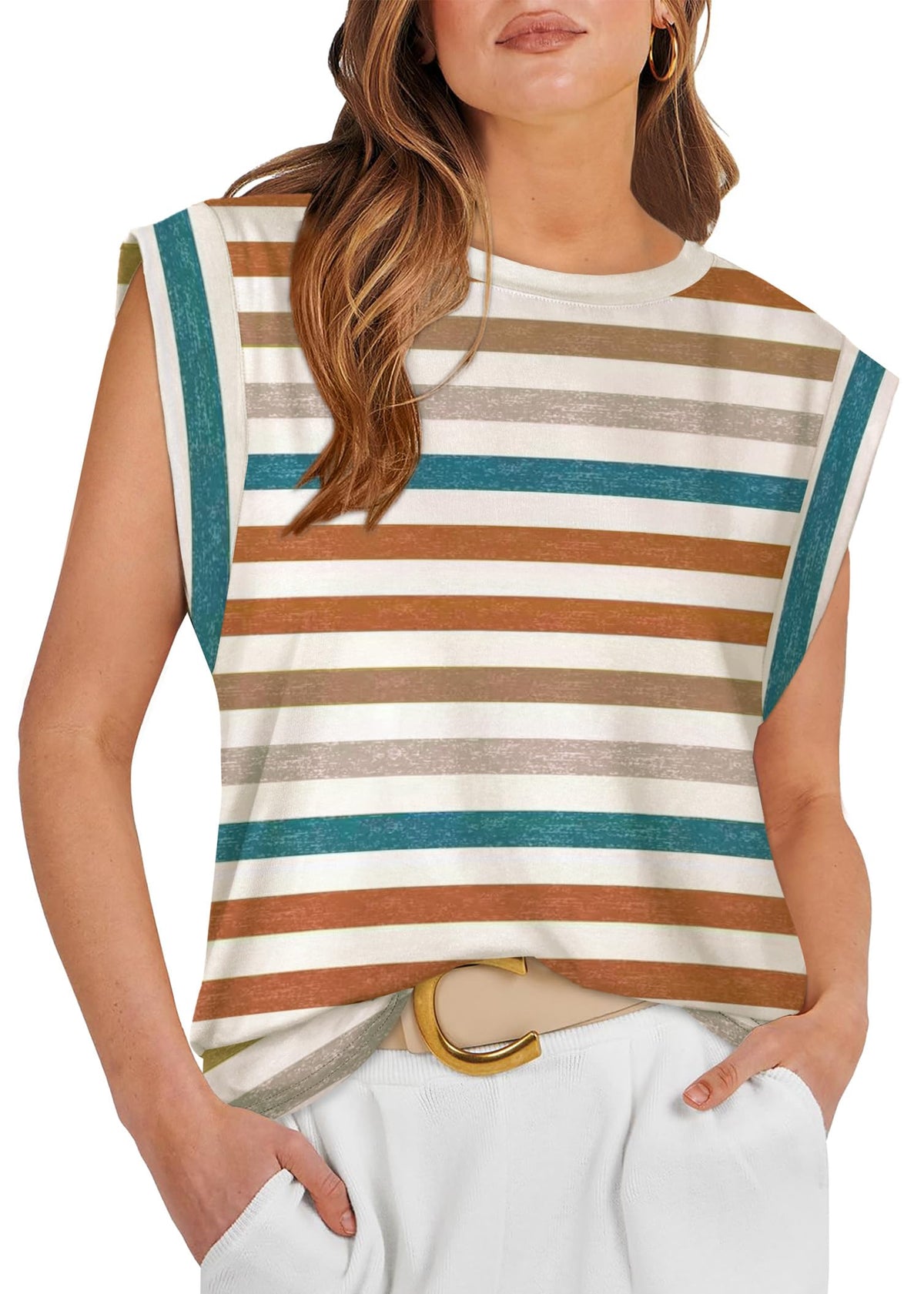 WIHOLL Cap Sleeve Tops for Women Summer Top Basic Tee Shirts Business Casual Tank Loose Fit 2026 Fashion