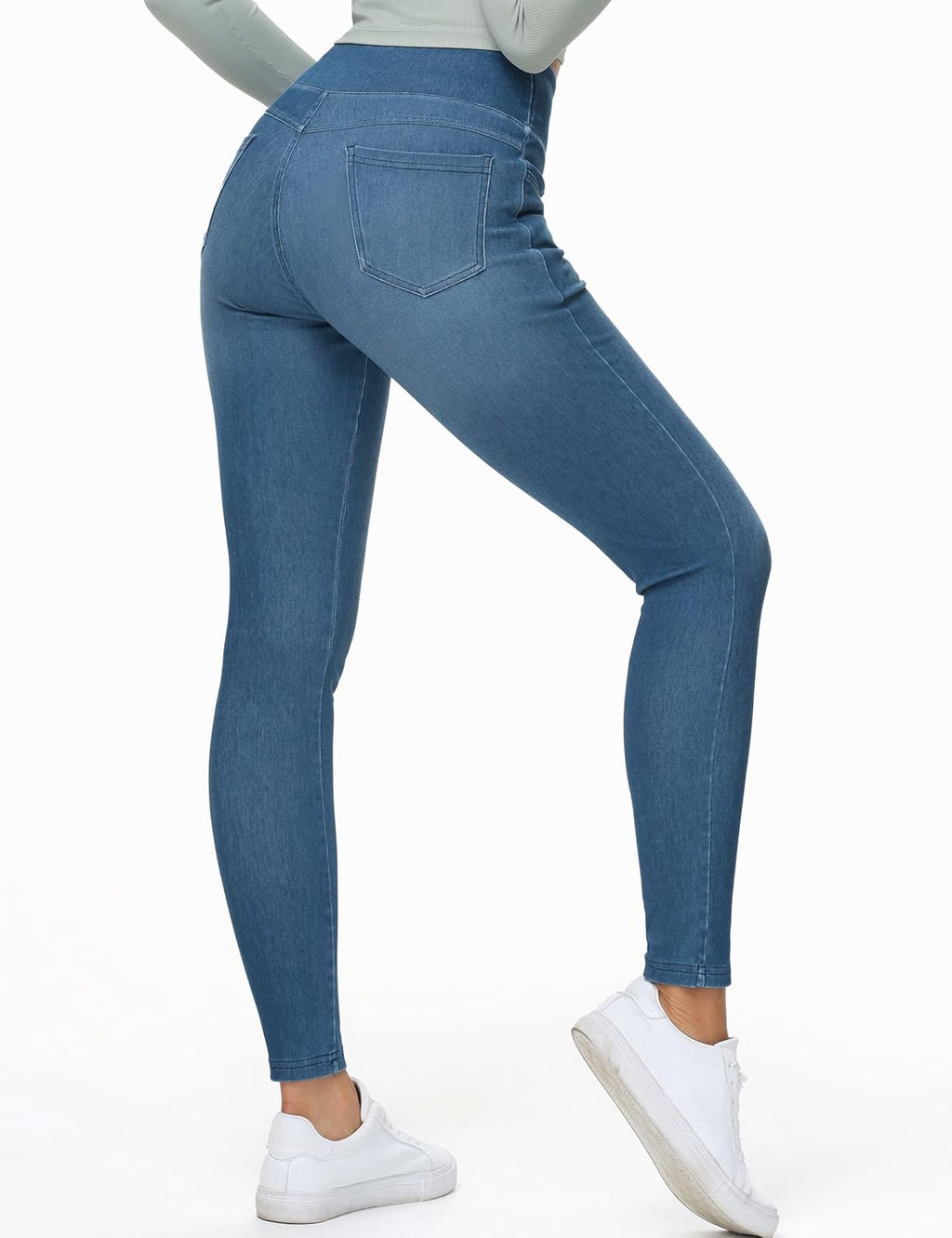THE GYM PEOPLE Women's High Waisted Jeggings Pants Stretchy Jean Leggings