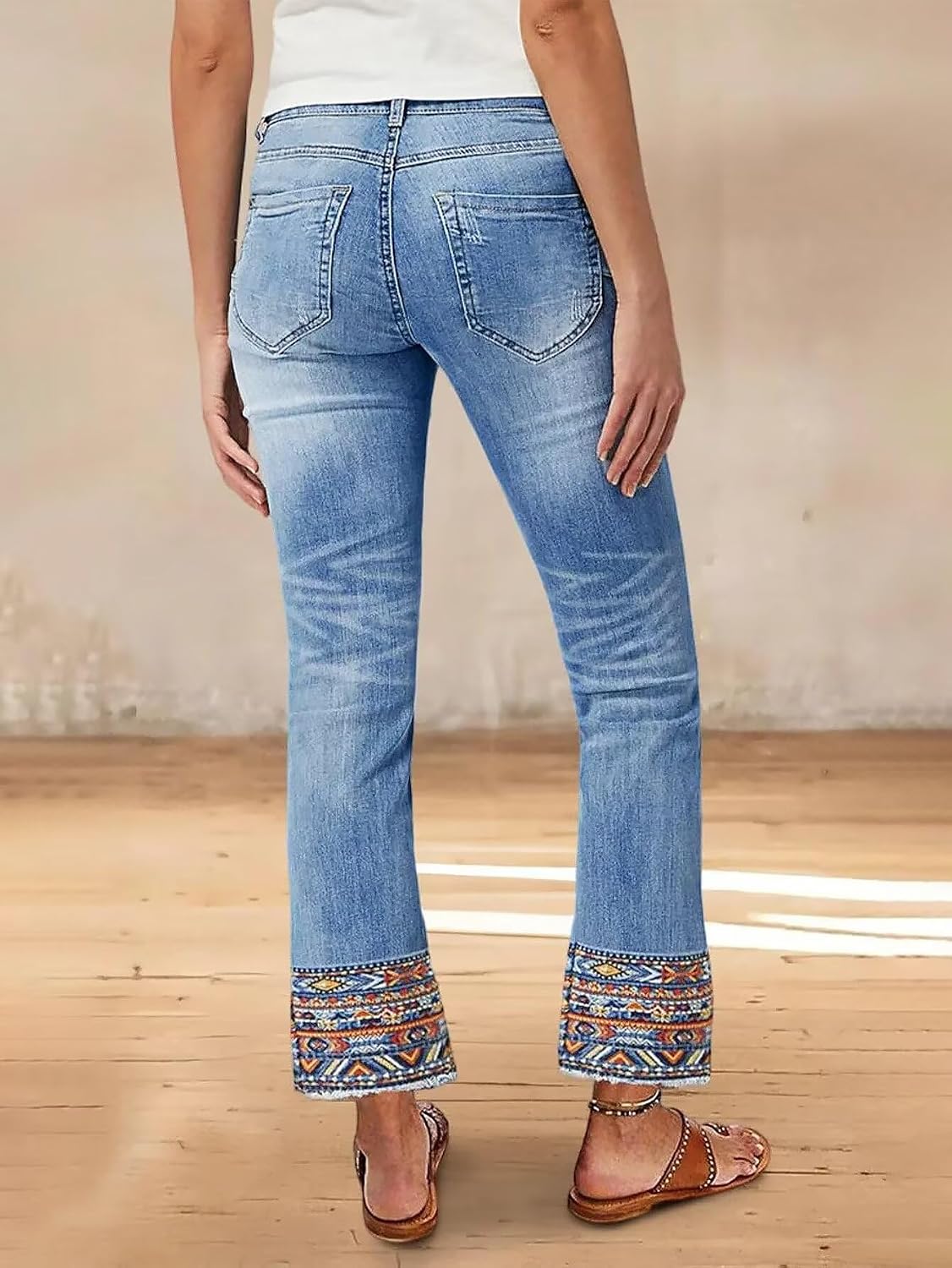 Flamingals Straight Leg Cropped Jeans for Women