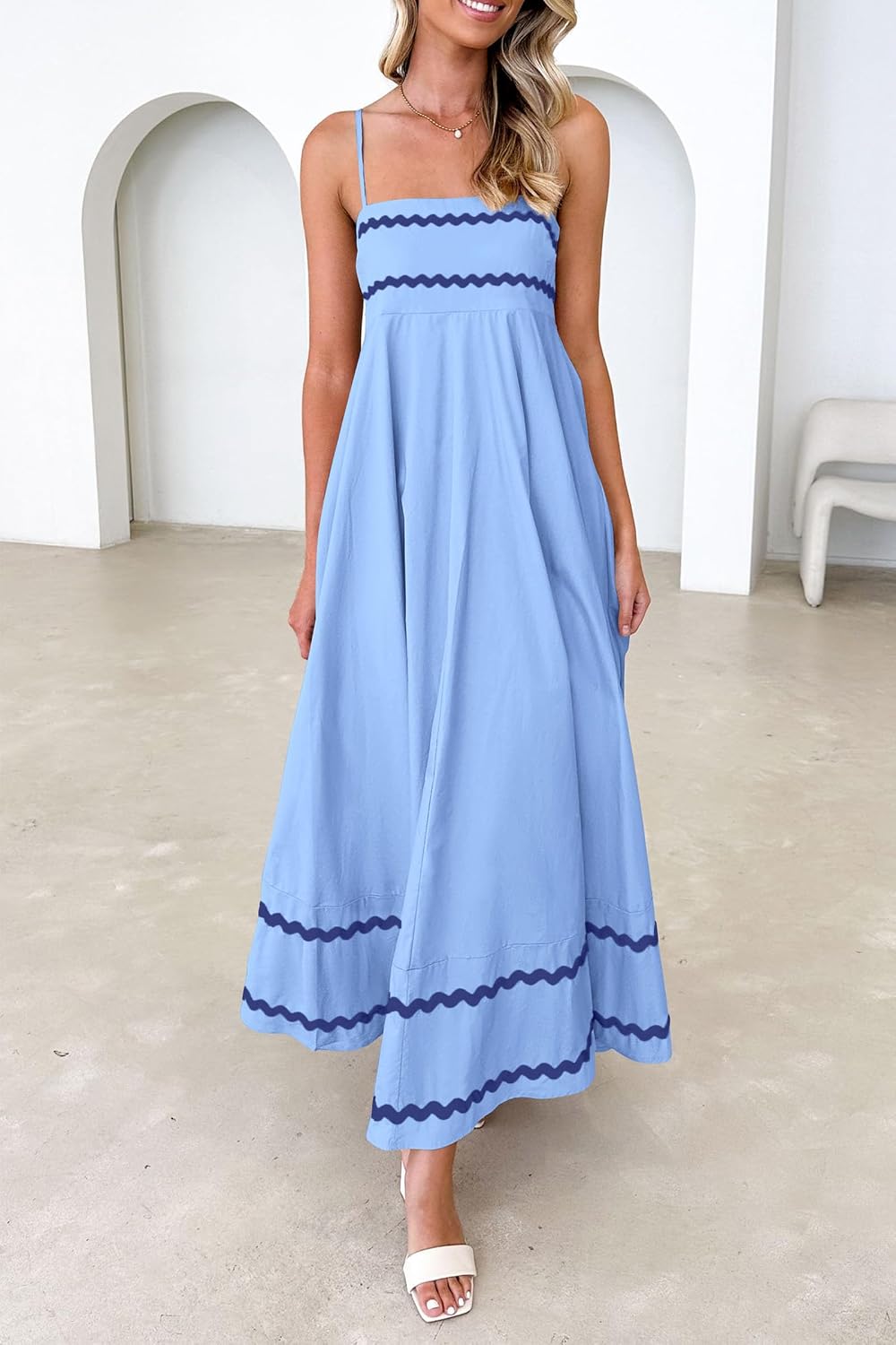 PRETTYGARDEN Women's Summer Spaghetti Strap Boho Maxi Dress