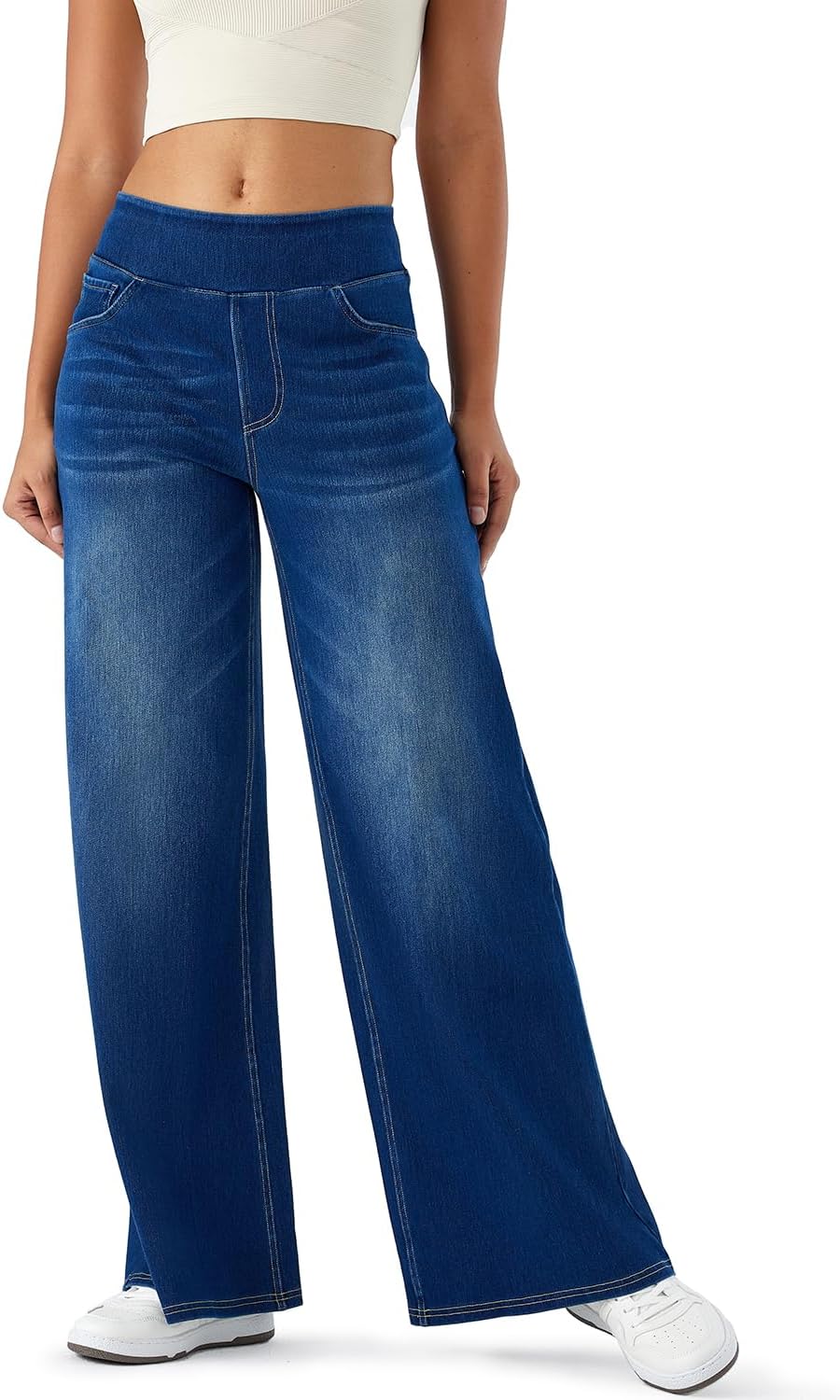 Women's High Rise Wide Leg Jeans Comfort