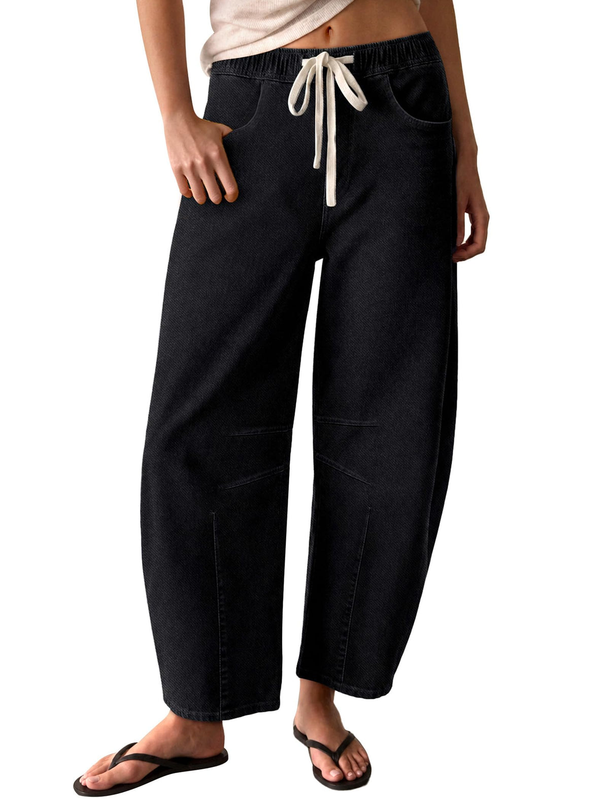 Sipaya Barrel Jeans Women Boyfriend Baggy Jeans Y2K Mid Rise Cropped Pants