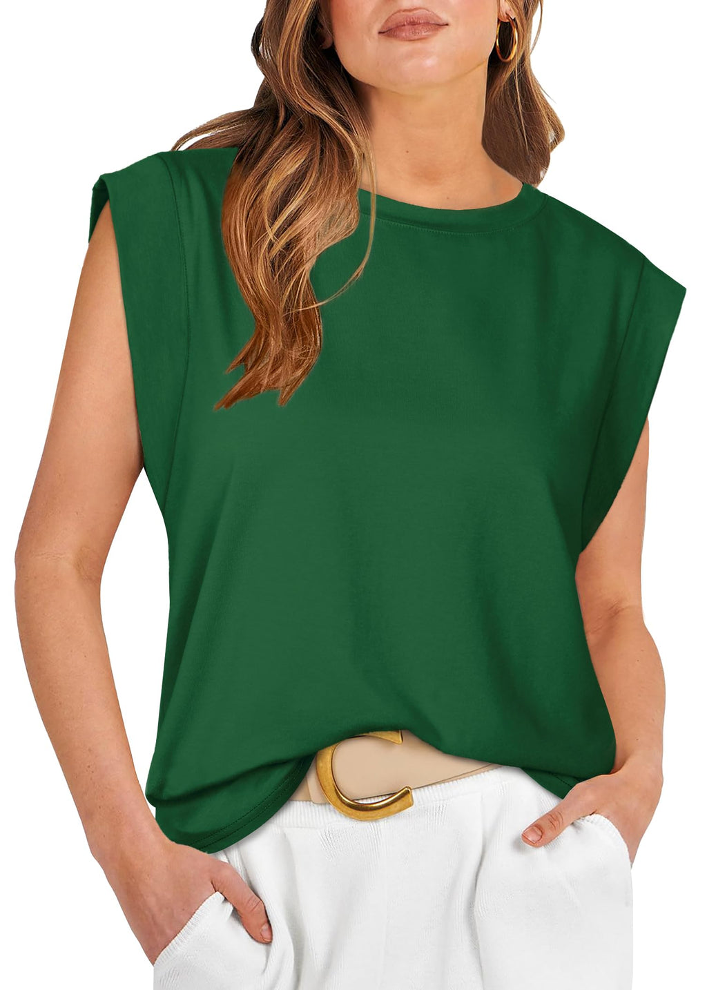 WIHOLL Cap Sleeve Tops for Women Summer Top Basic Tee Shirts Business Casual Tank Loose Fit 2026 Fashion