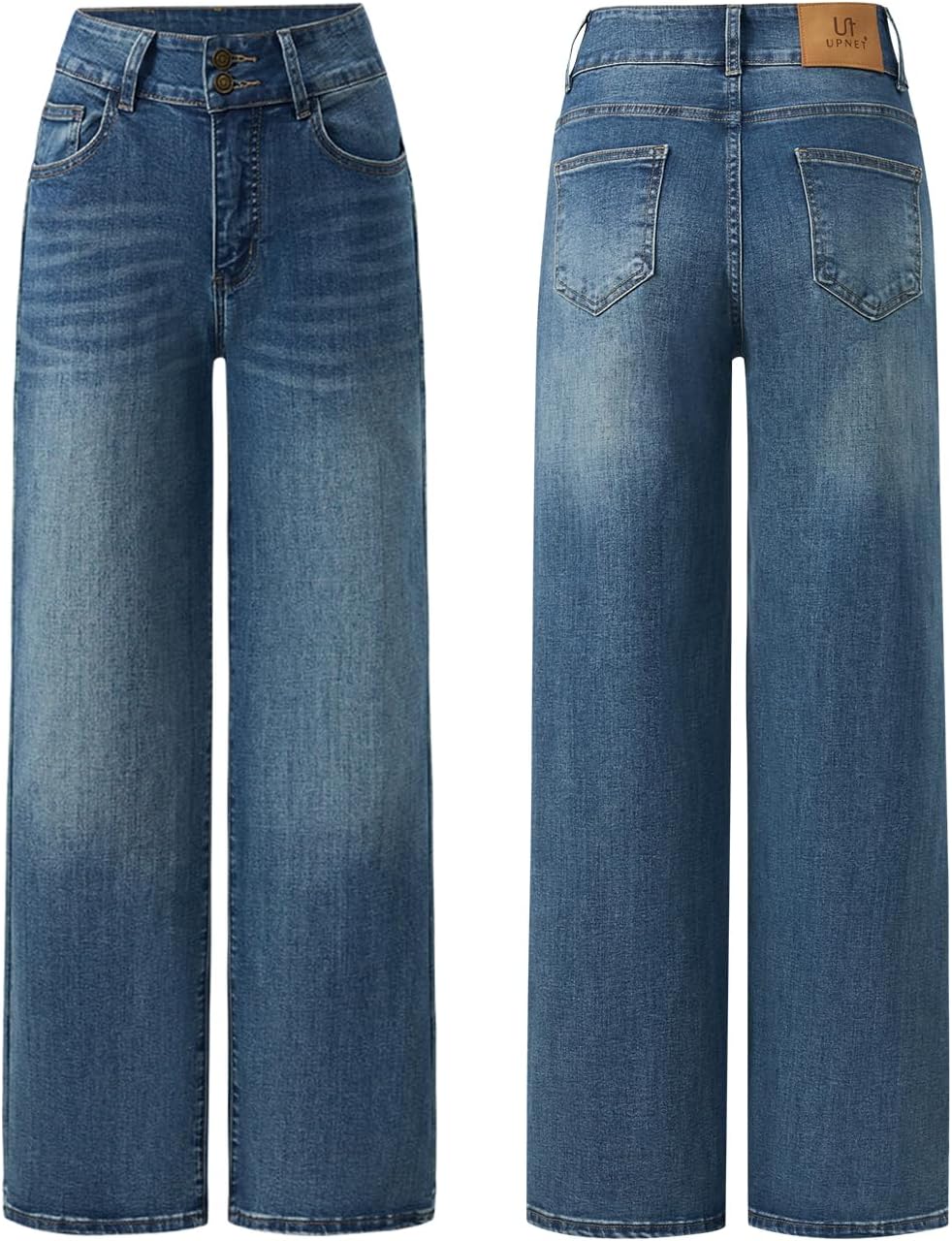 Women's High Waisted Wide Leg Jeans Stretchy Baggy Pants Trendy Fit
