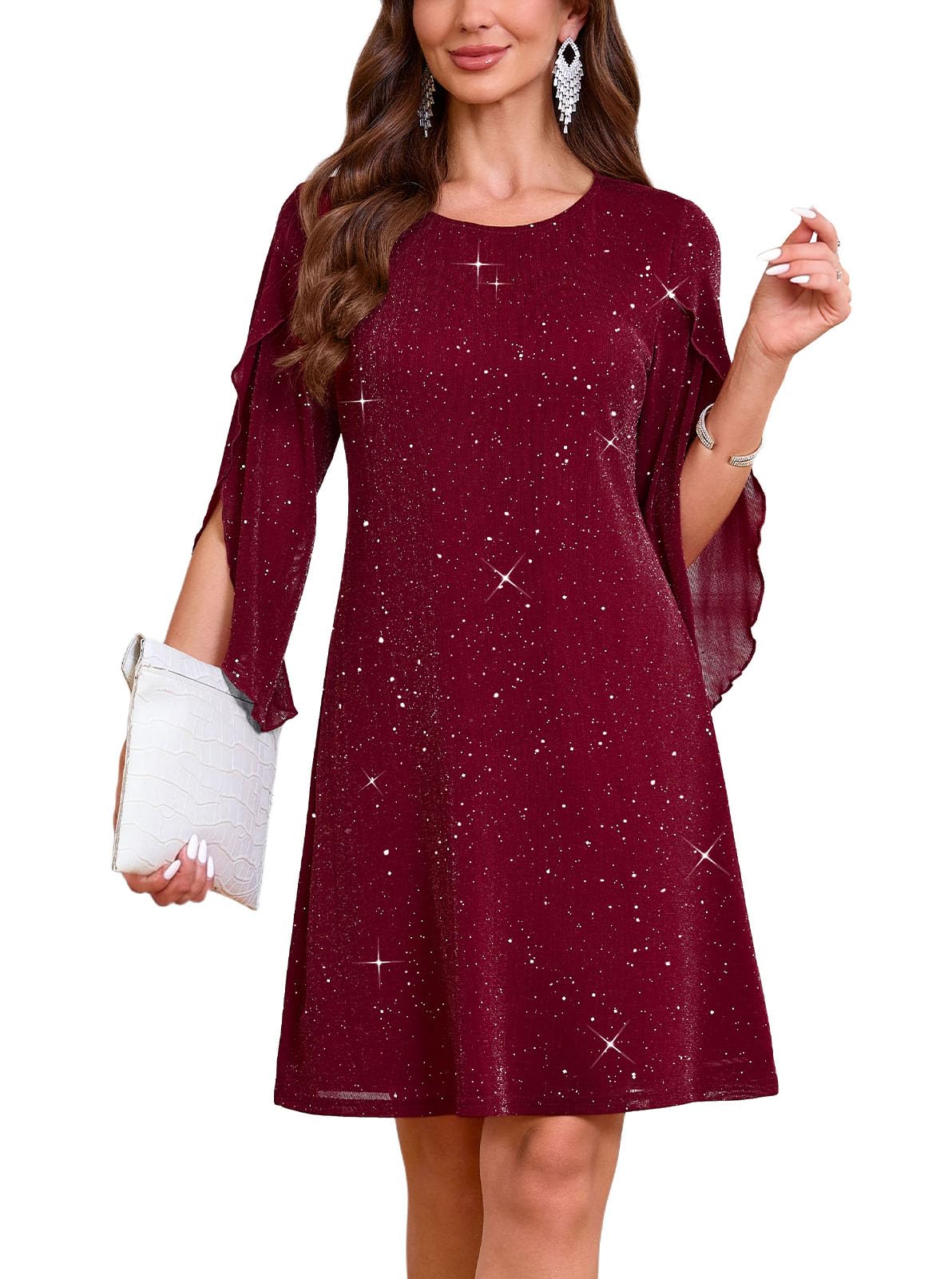 oten Women's 2026 Flutter Sleeve Cocktail Wedding Guest Short Dresses