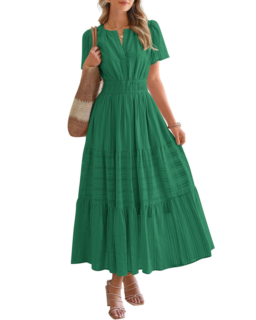 BTFBM Womens Summer 2026 Casual Maxi Dresses Lightweight Short Sleeve Dress