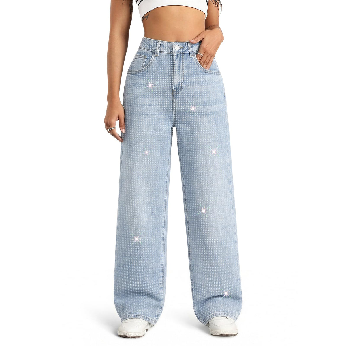 Straight Leg Jeans for Women High Waisted Wide Leg Denim Pants