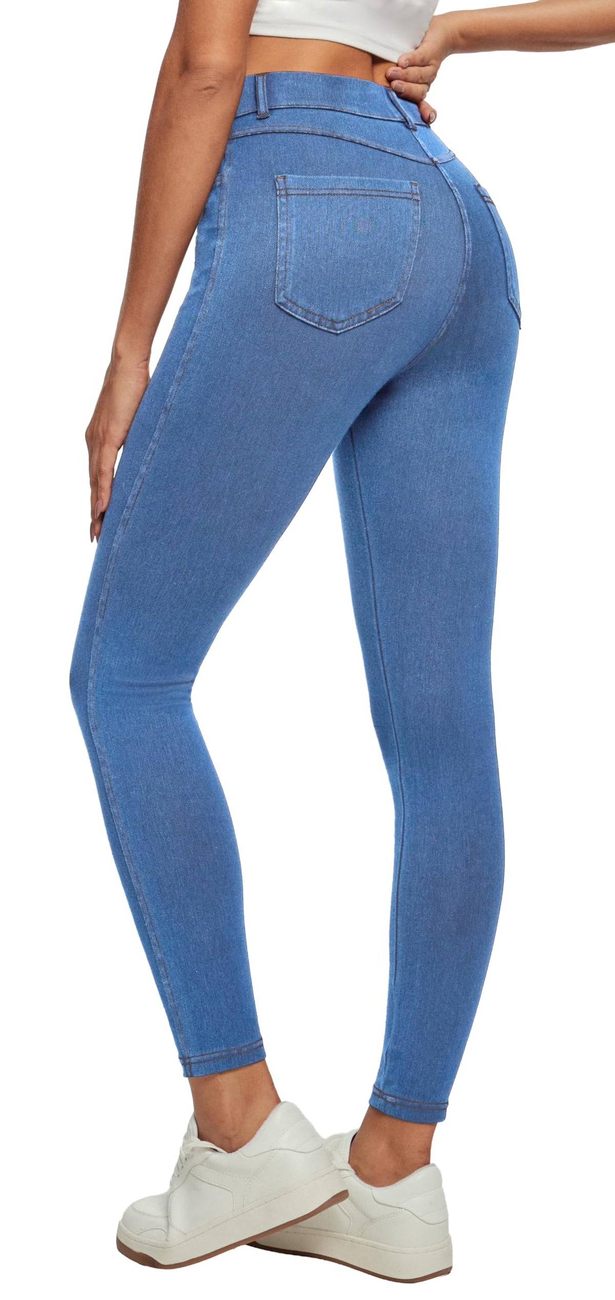 Stretchy Skinny Jeans for Women Pull On Jeggings High Waist Denim Leggings
