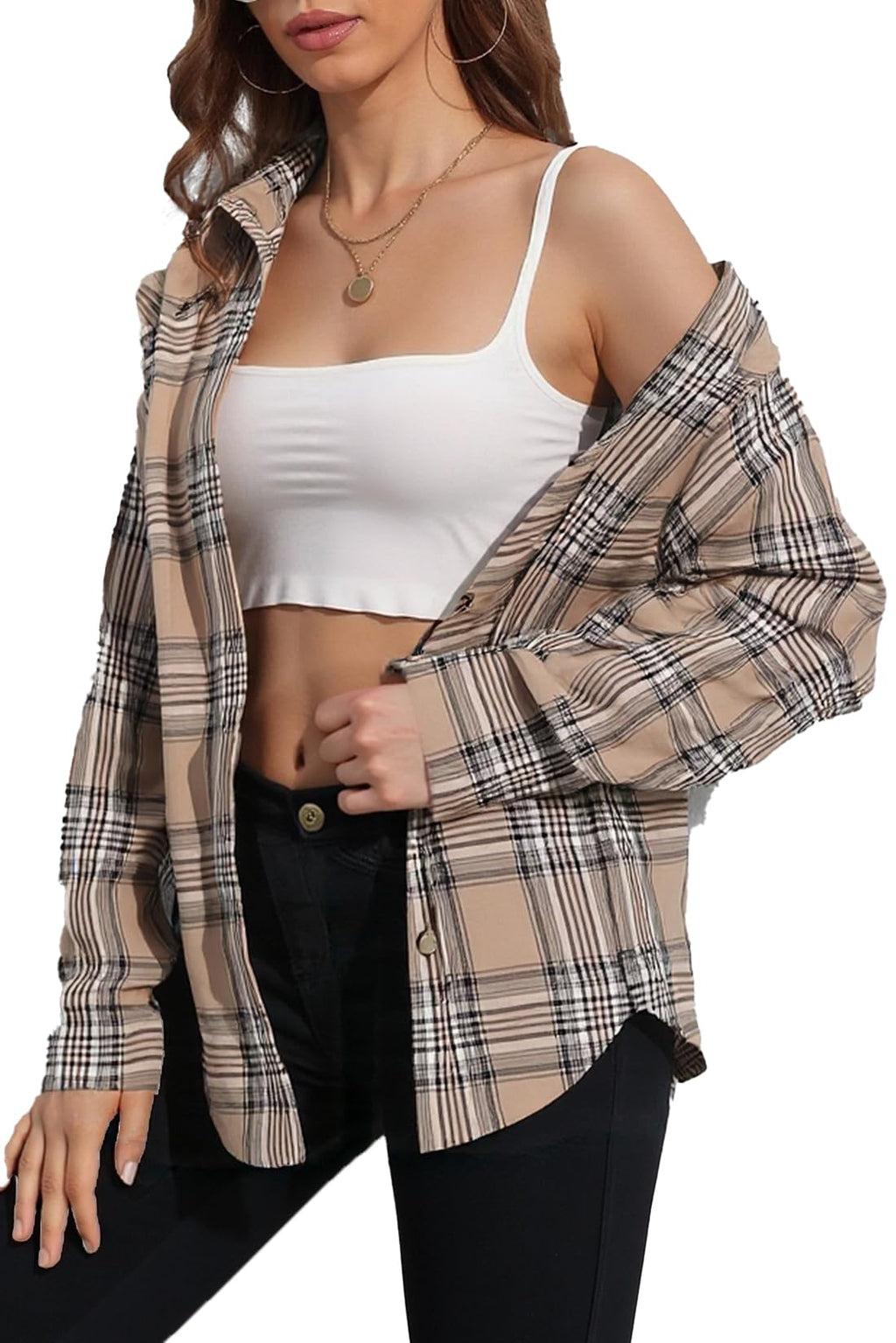 KevaMolly Plaid Flannel Shirts for Women Long Sleeve