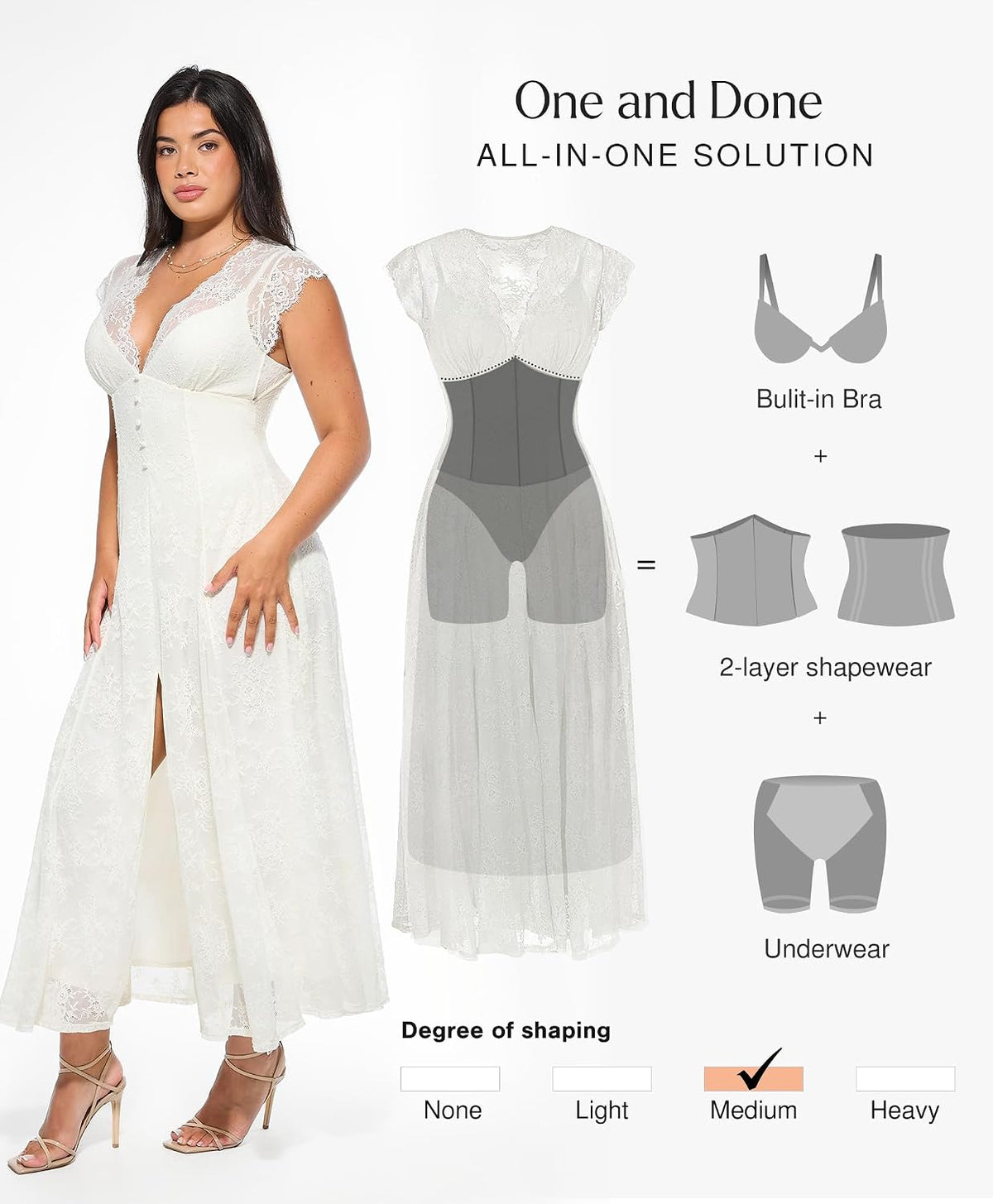 Popilush Lace Formal Cocktail Wedding Guest Dresses for Women