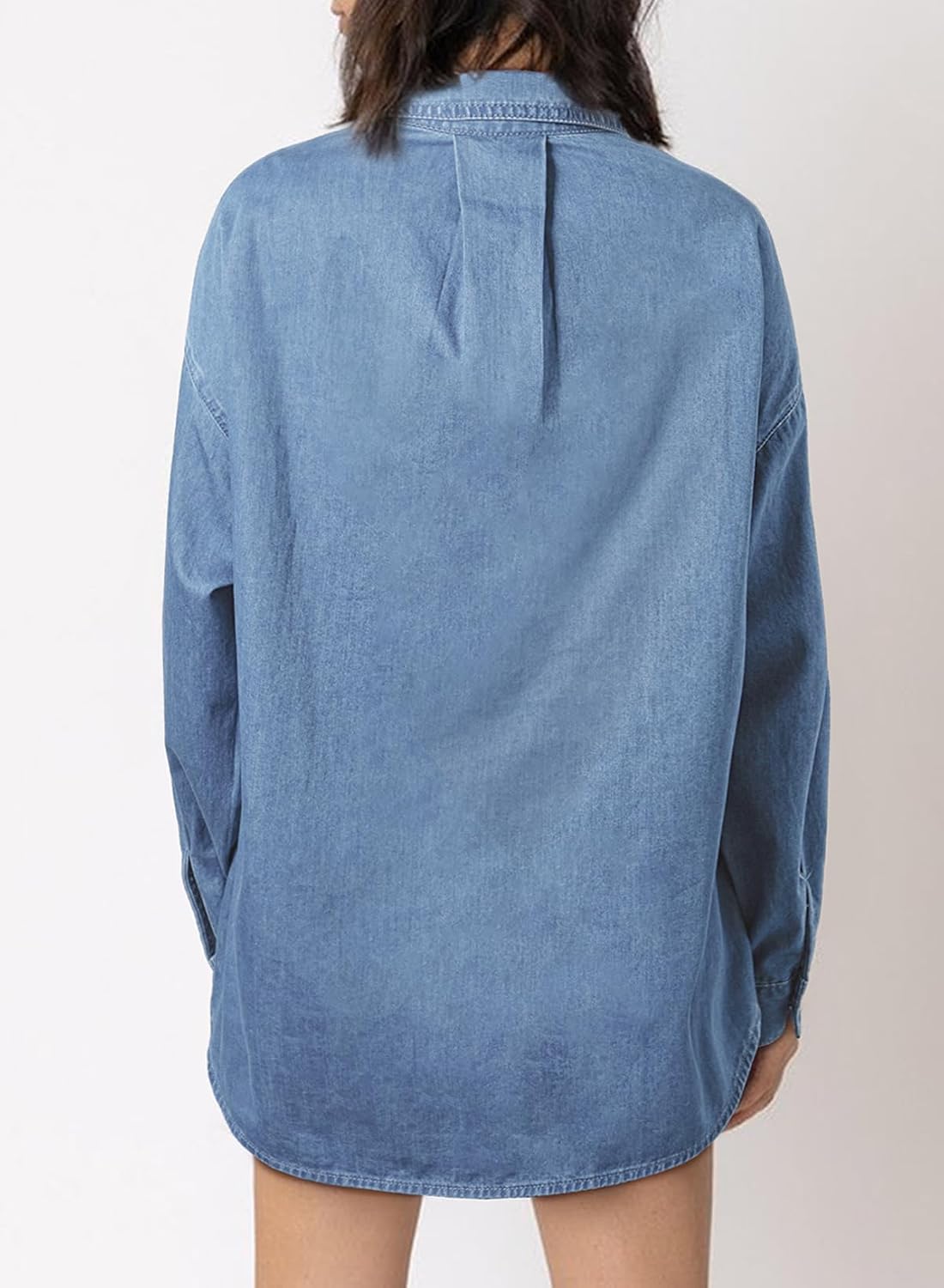 Astylish Women Denim Shirts Button Down Blouse Tops