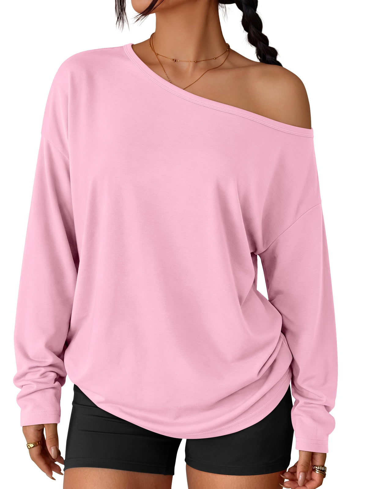 Trendy Queen Womens Off The Shoulder Oversized Tops