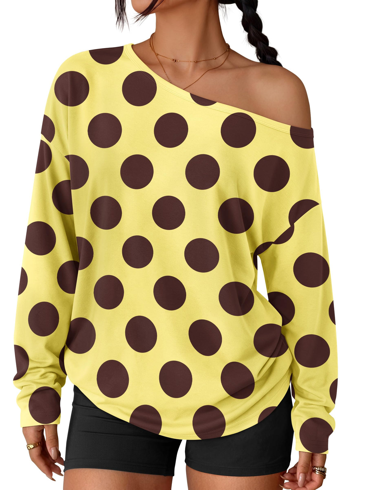 Trendy Queen Womens Off The Shoulder Oversized Tops