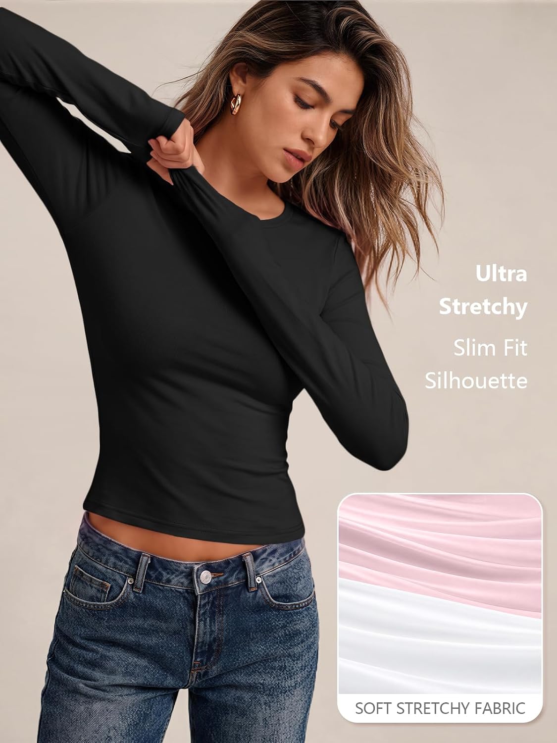 Trendy Queen Womens Long Sleeve T Shirts Fall Fashion Basic Y2K Tops 2026