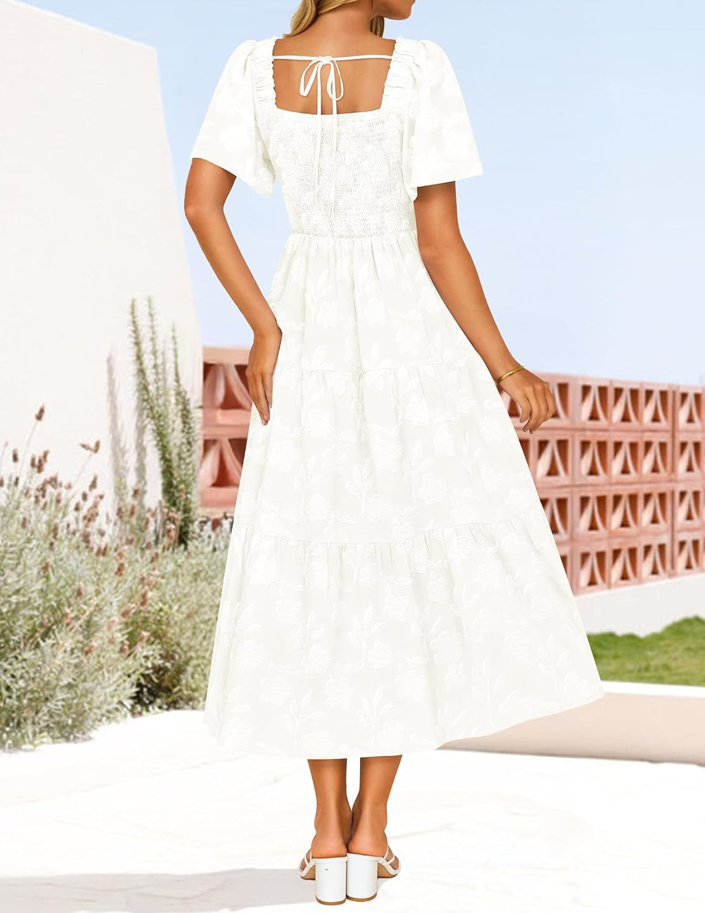 ZESICA Womens 2026 Summer Boho Wedding Guest Midi Dresses