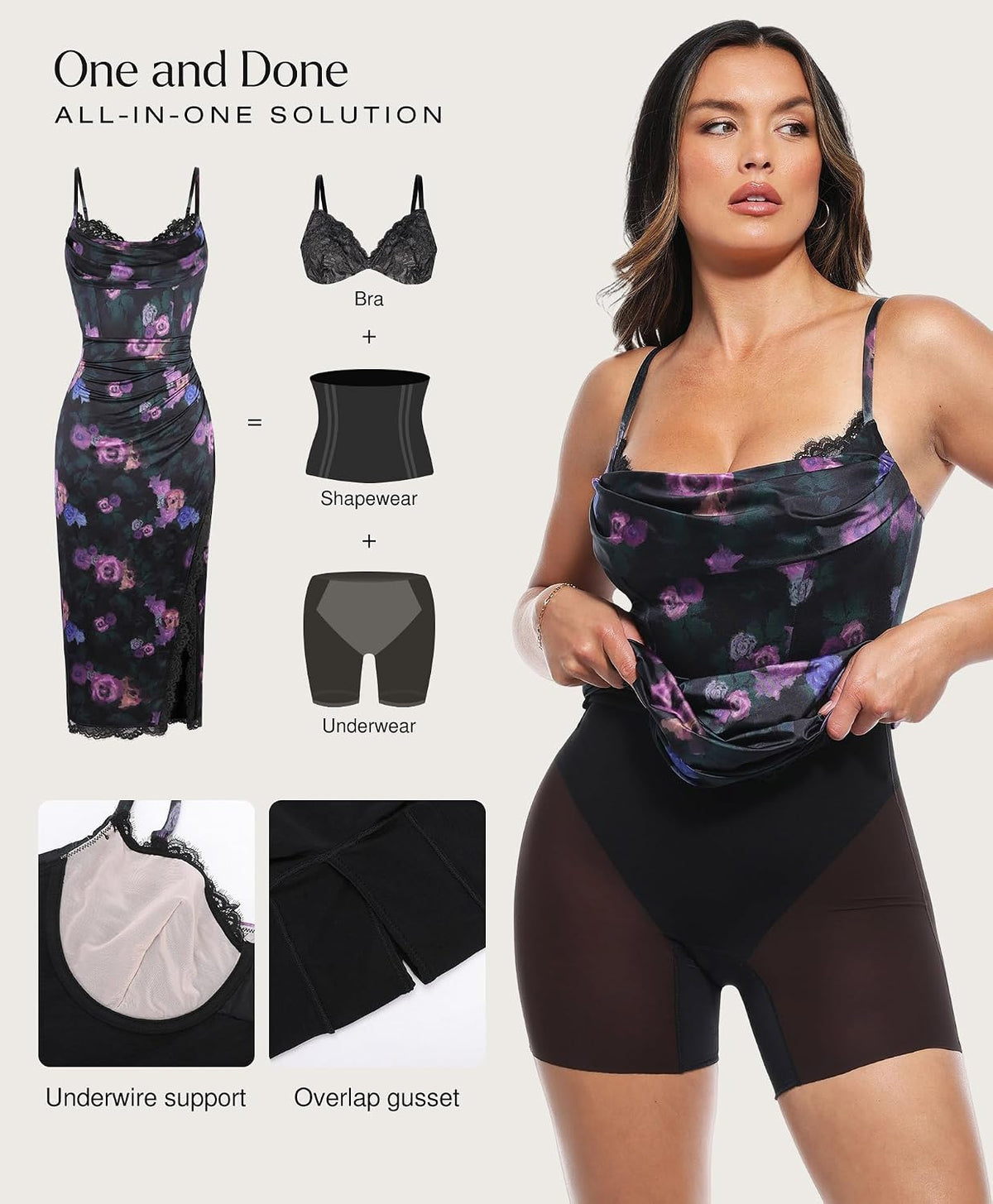 Popilush Satin Corset Dress Cocktail Date Night Classy Lace Dresses
