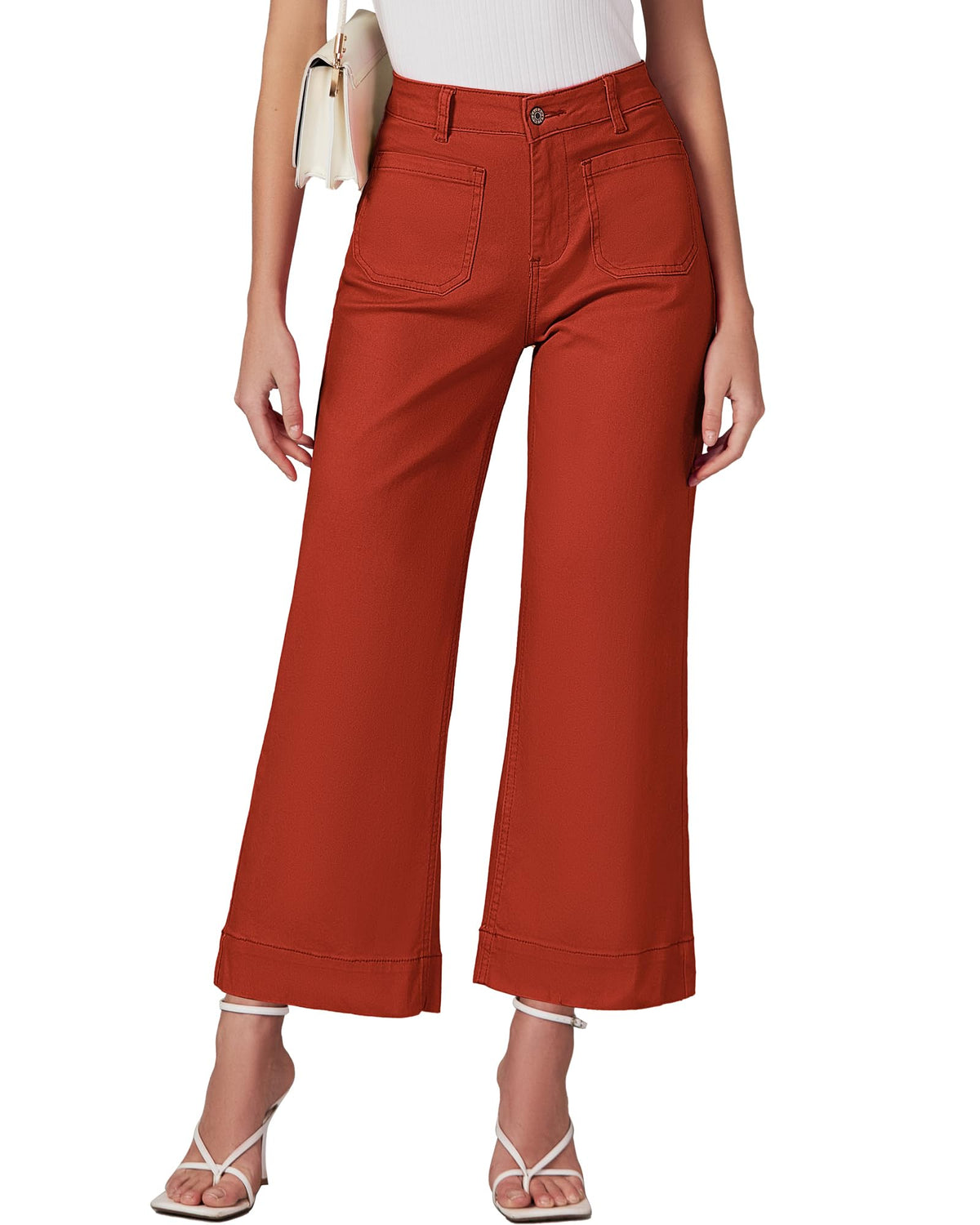 luvamia Wide Leg Jeans for Women Trendy High Waisted Crop Flare Jeans Pants