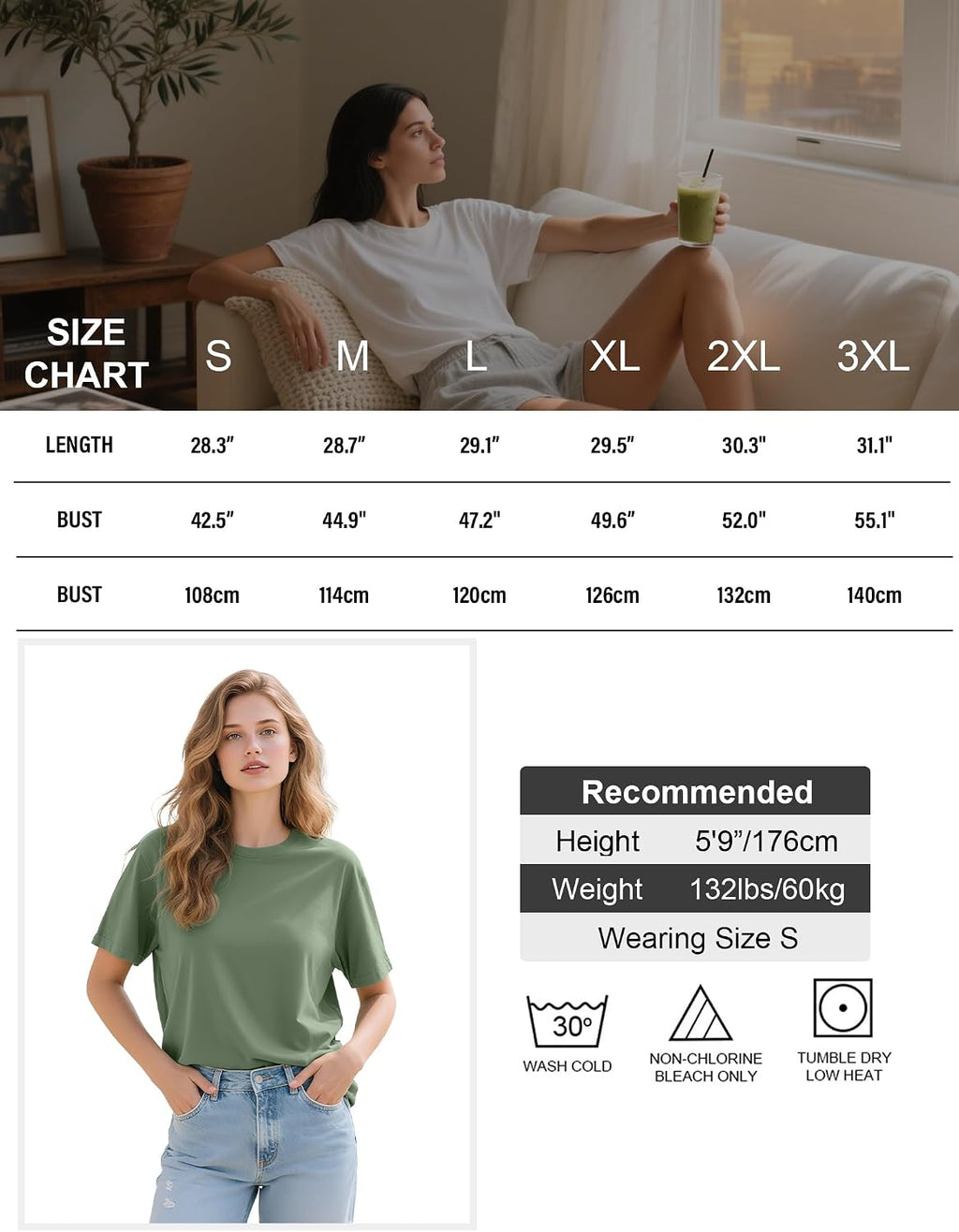 Kinglaman 5 Pack Womens Oversized T Shirts Workout Short Sleeve Summer Tops