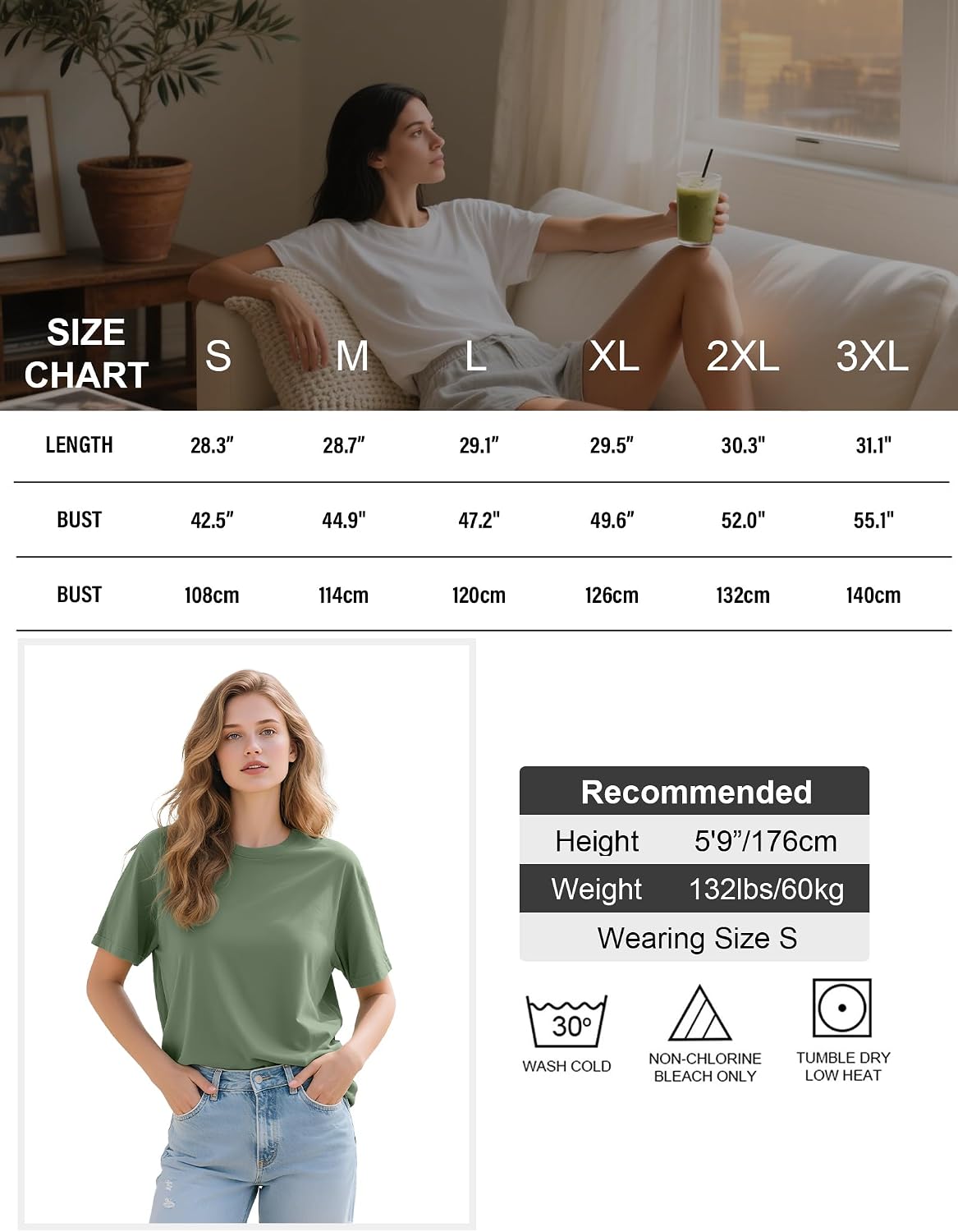 Kinglaman 5 Pack Womens Oversized T Shirts Workout Short Sleeve Summer Tops