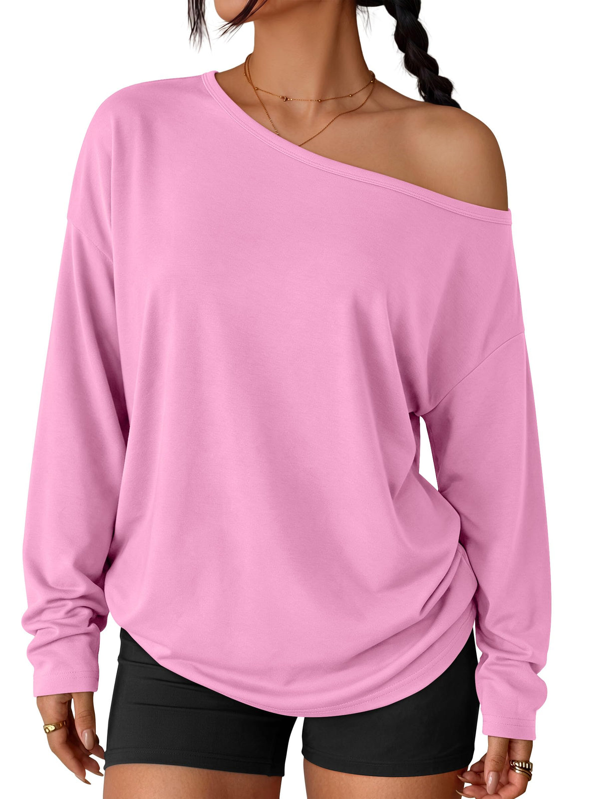 Trendy Queen Womens Off The Shoulder Oversized Tops