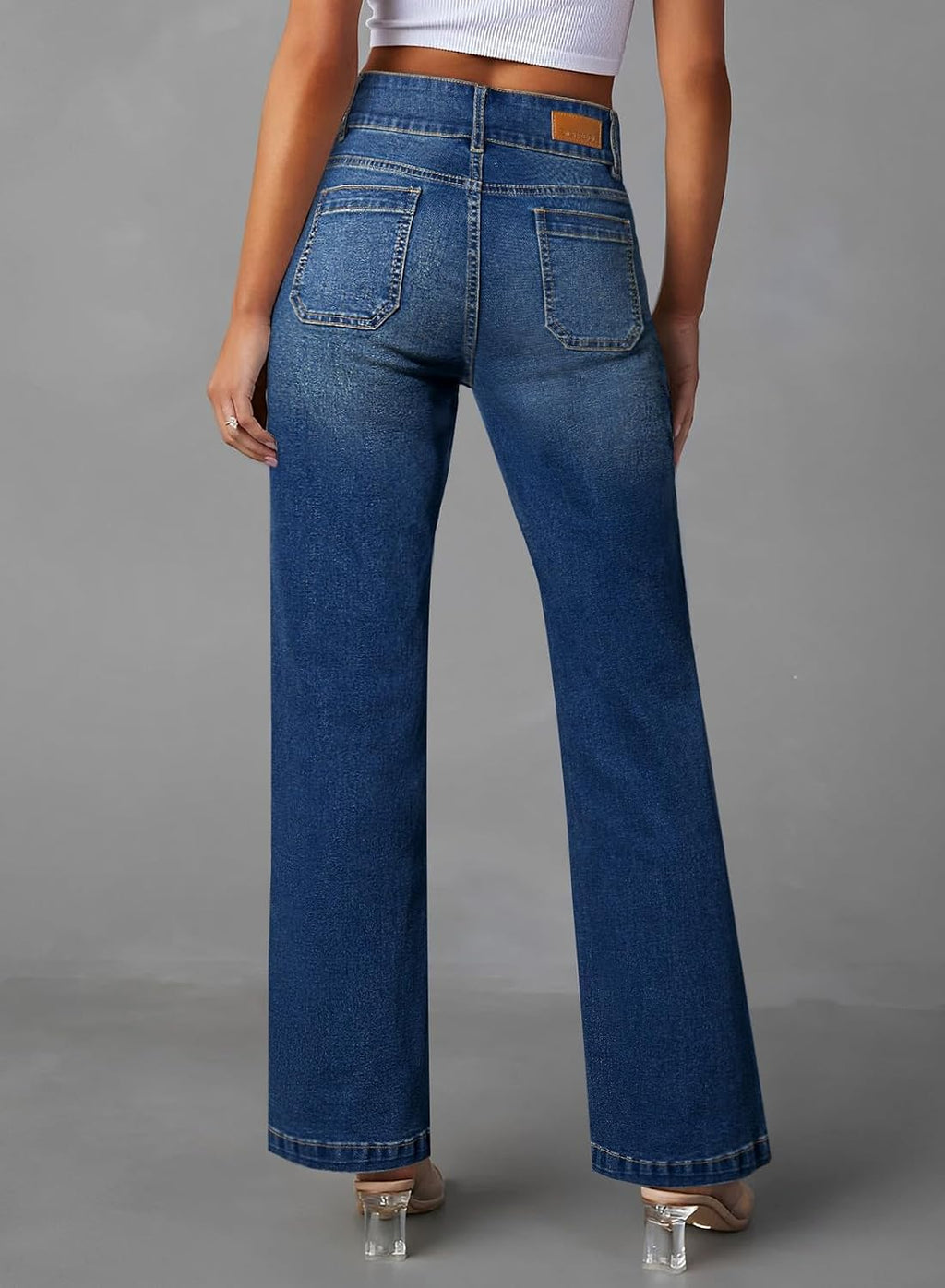 Sidefeel Women's Wide Leg Jeans High Waisted Denim Pants