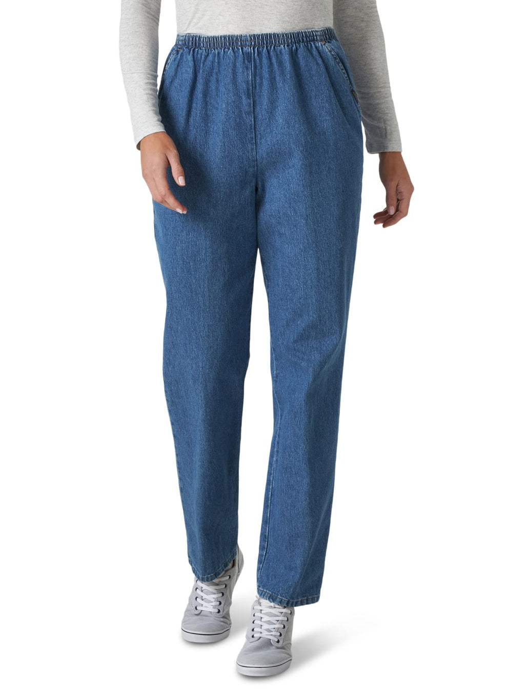 Chic Classic Collection Women's Cotton Pull-on Pant with Elastic Waist
