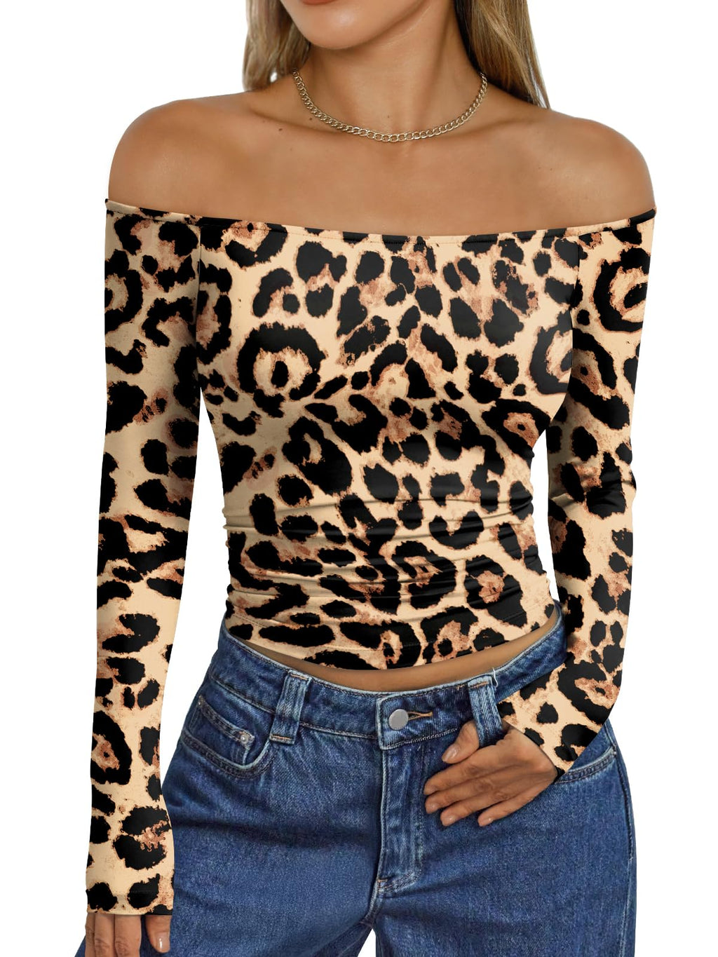 Trendy Queen Womens Off The Shoulder Tops Going Out Basic Sexy T Shirts