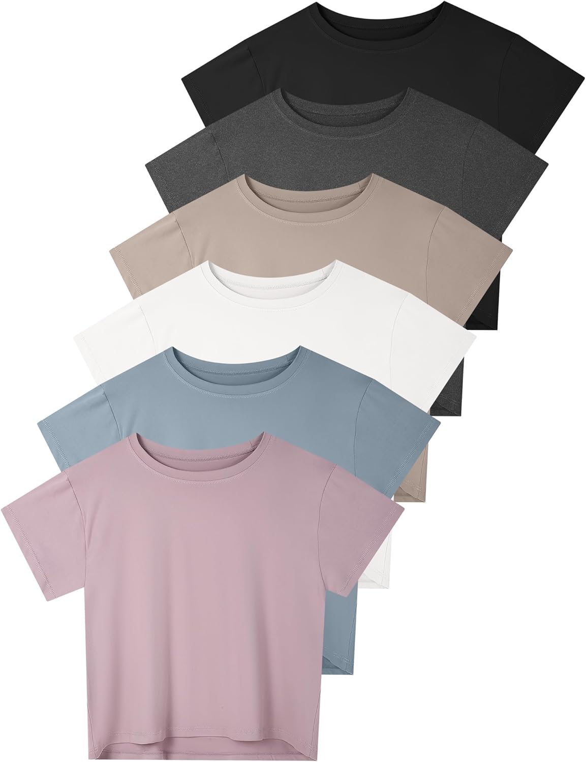 Dalavch 4/6 Pack Women's Crop Top Short Sleeve Athletic Workout Loose Fit