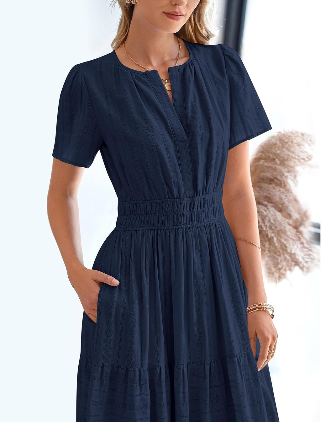 BTFBM Womens Summer 2026 Casual Maxi Dresses Lightweight Short Sleeve Dress