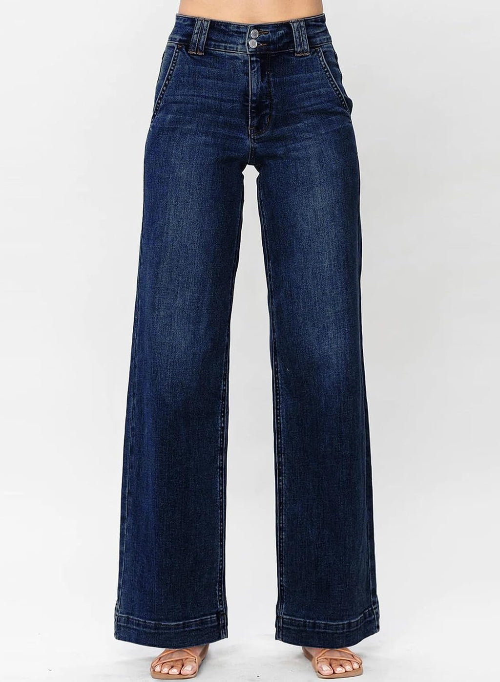 Astylish Women's High Waisted Wide Leg Straight Jeans
