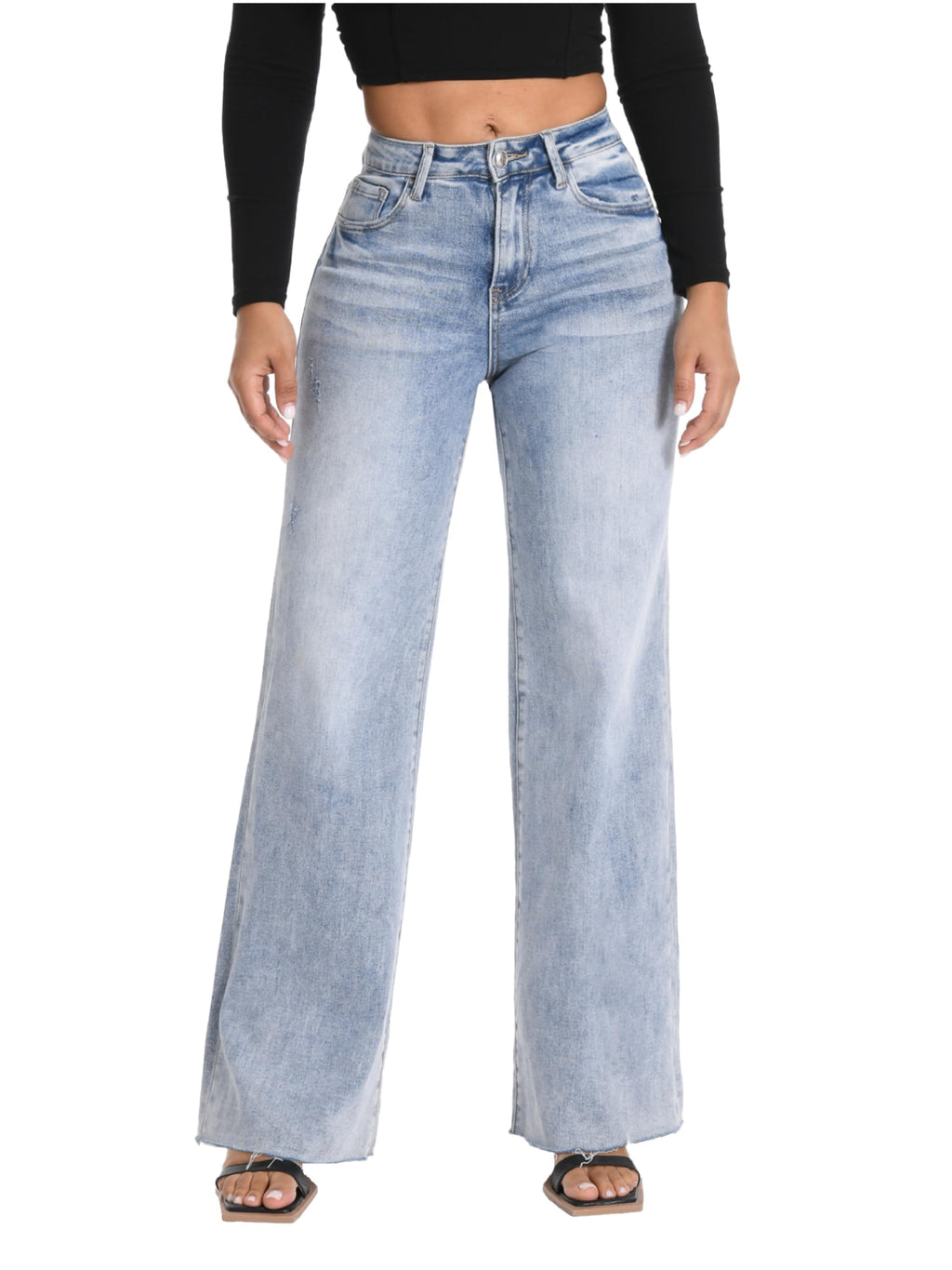 ONESO Wide Leg Jeans for Women High Waisted Stretchy Baggy Denim Pants