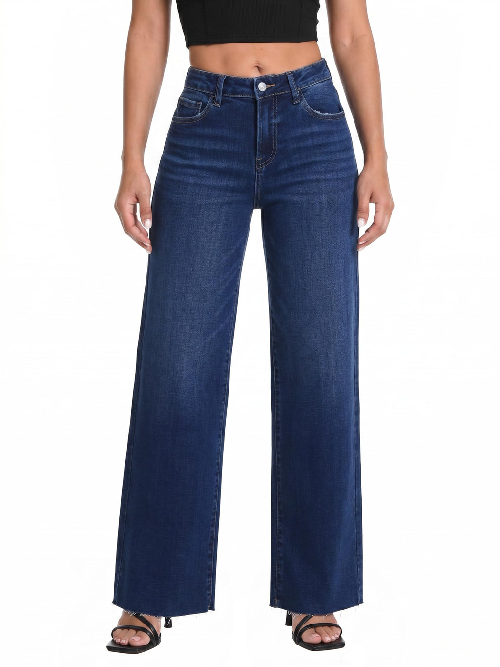 ONESO Wide Leg Jeans for Women High Waisted Stretchy Baggy Denim Pants