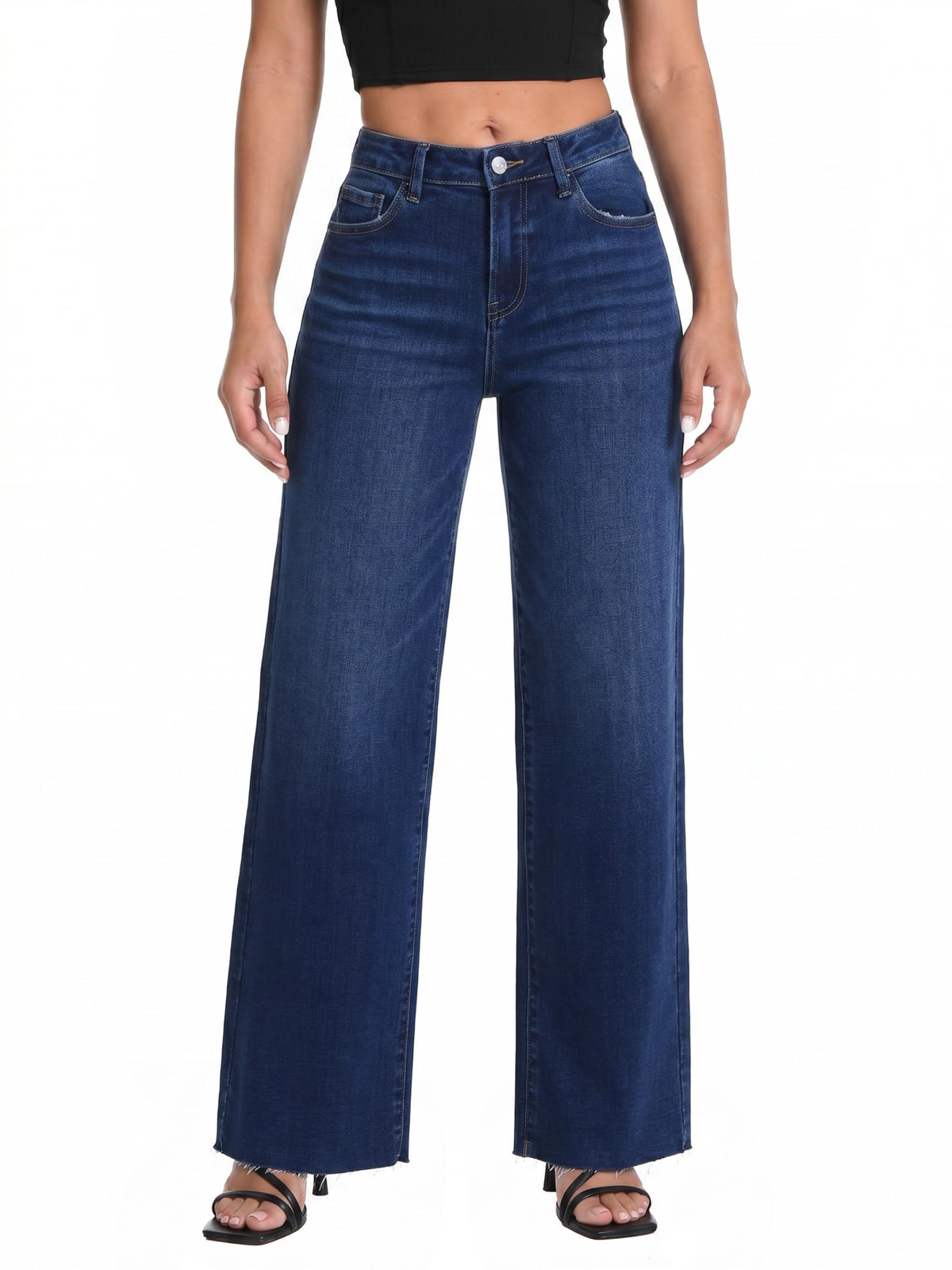 ONESO Wide Leg Jeans for Women High Waisted Stretchy Baggy Denim Pants