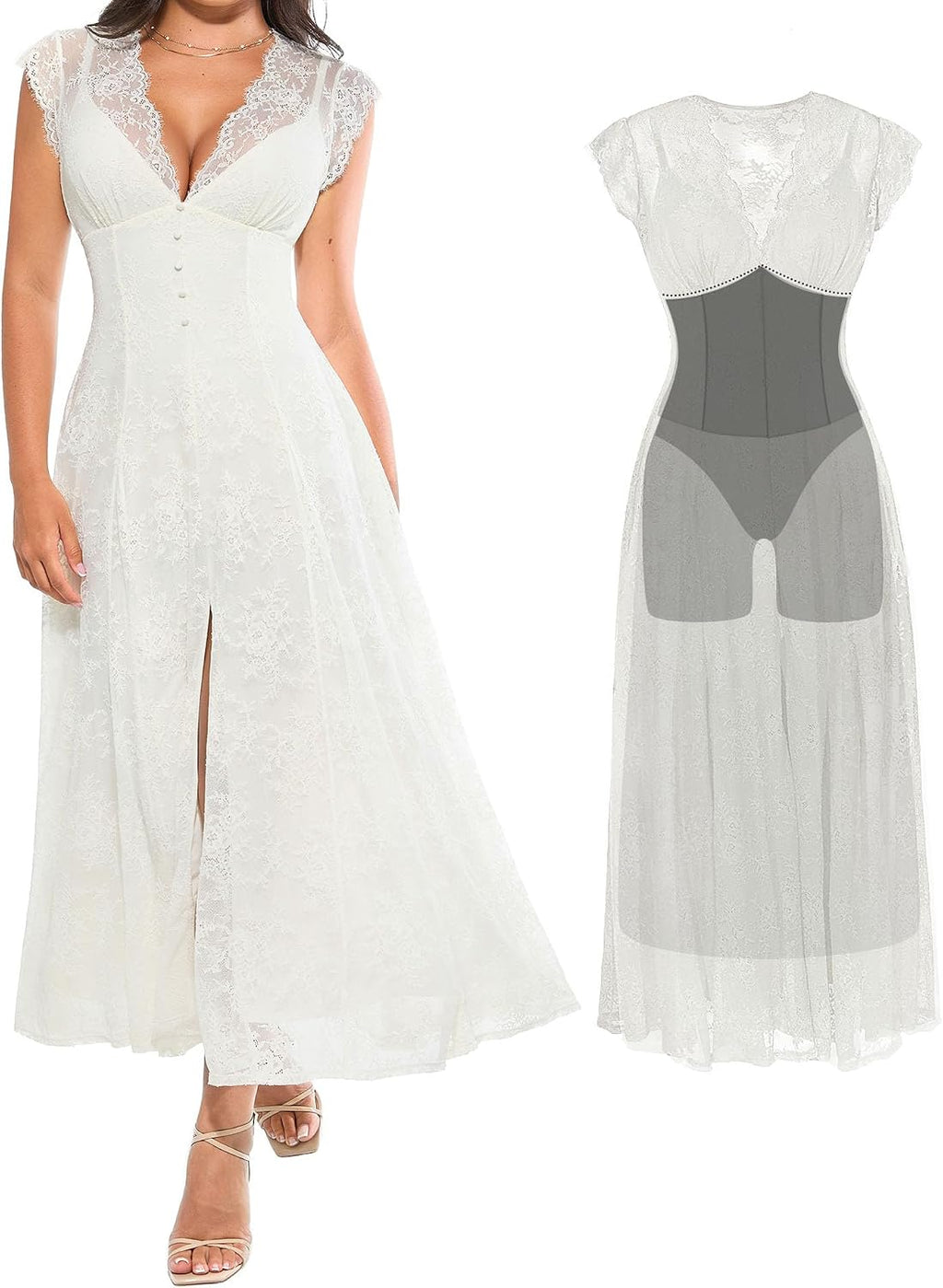 Popilush Lace Formal Cocktail Wedding Guest Dresses for Women