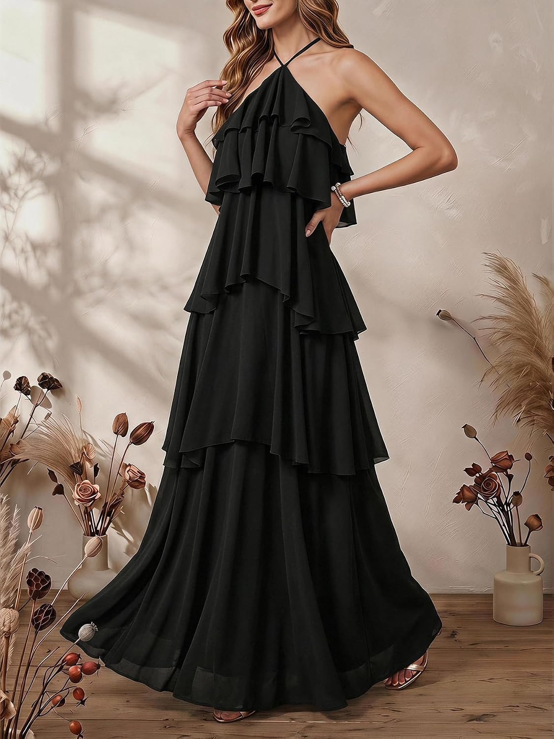 SOLY HUX Women's Wedding Guest Maxi Dress
